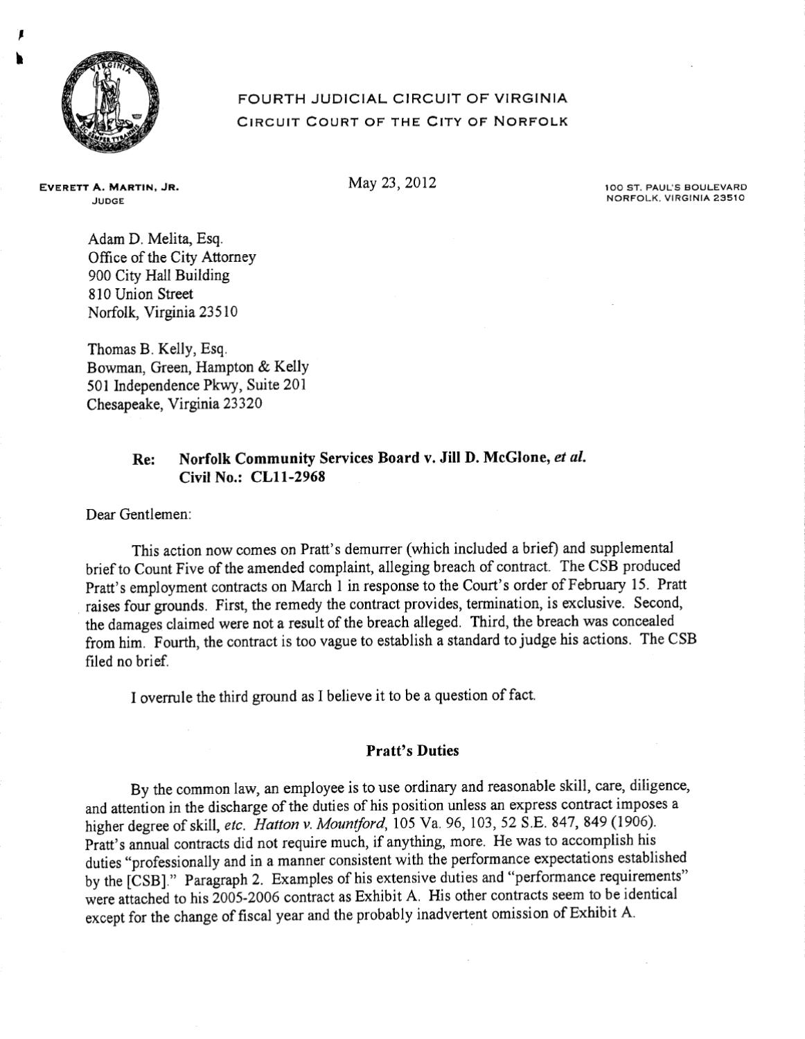 Community Services Board v Jill McGlone, et. al.