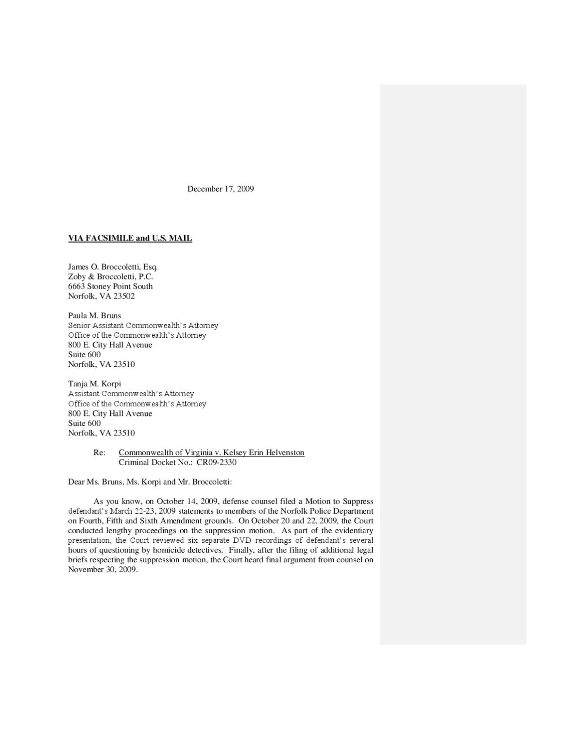 Commonwealth of Virginia v Helvenston