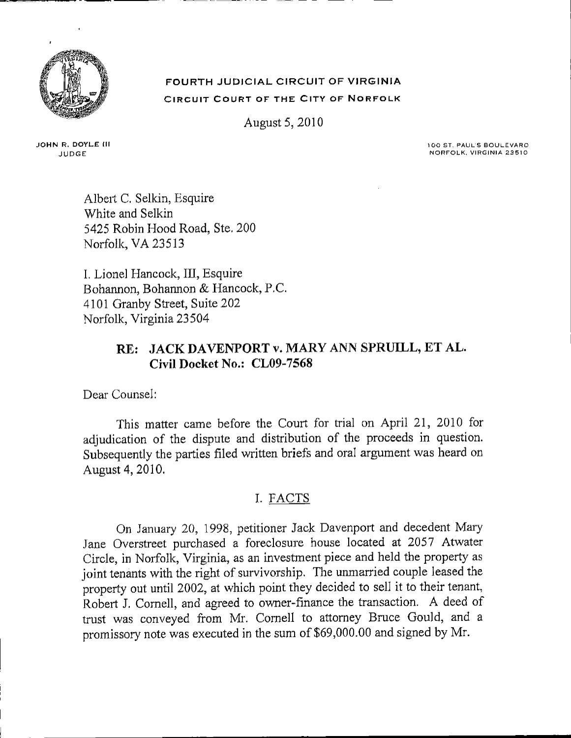 Davenport v Spruill