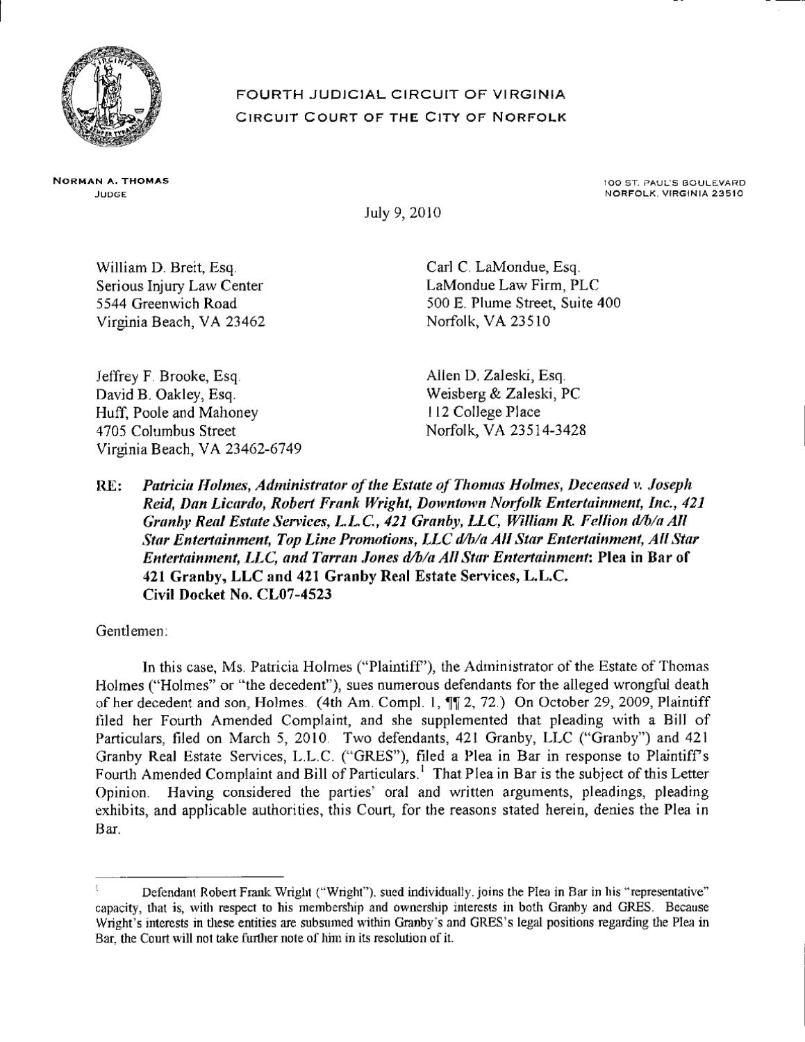 Holmes v 421 Granby LLC