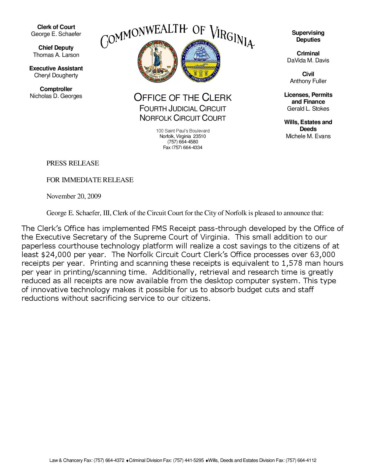 Press Release – Receipting