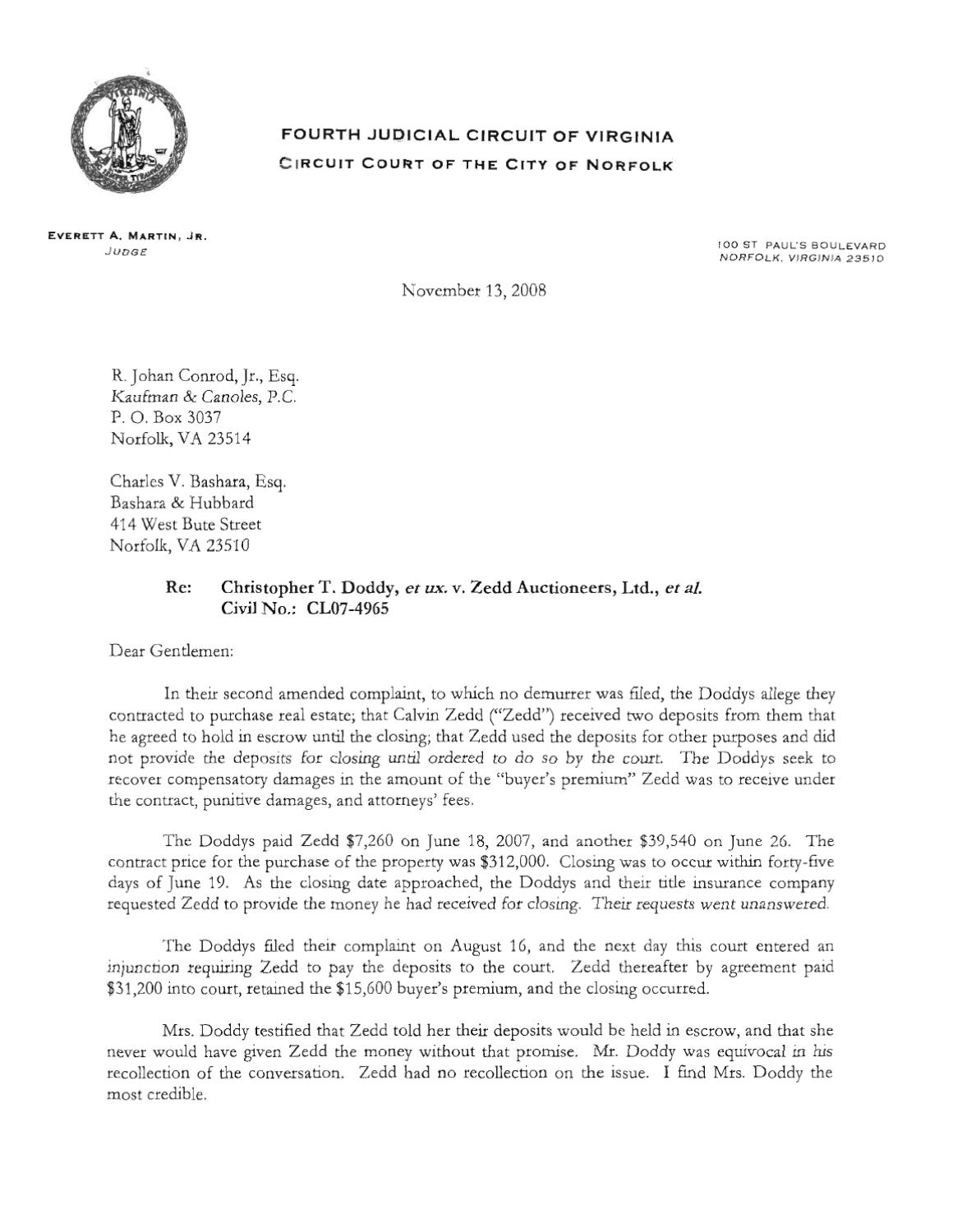 Doddy v Zedd Auctioneers