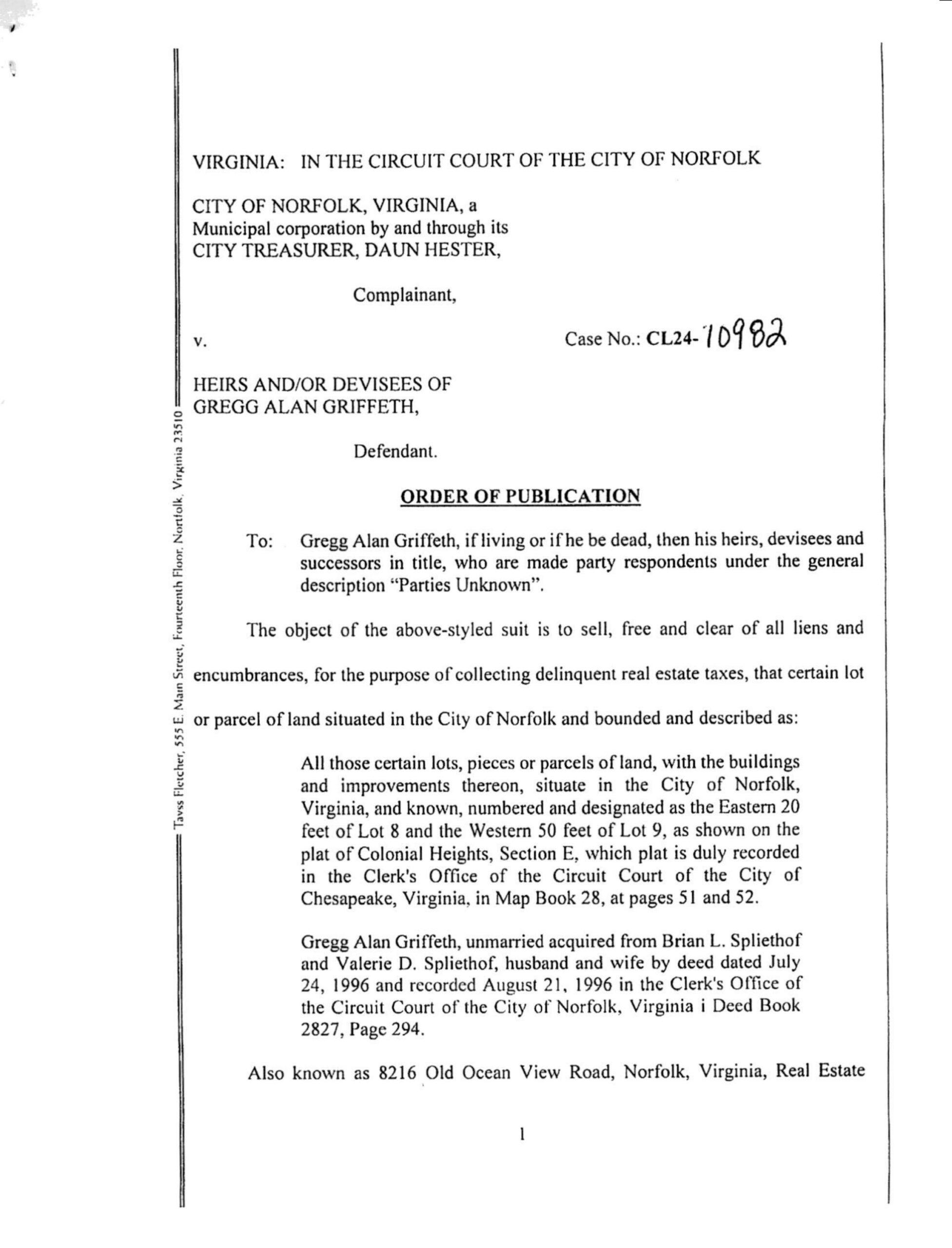 CL24-10982 Order of Publication