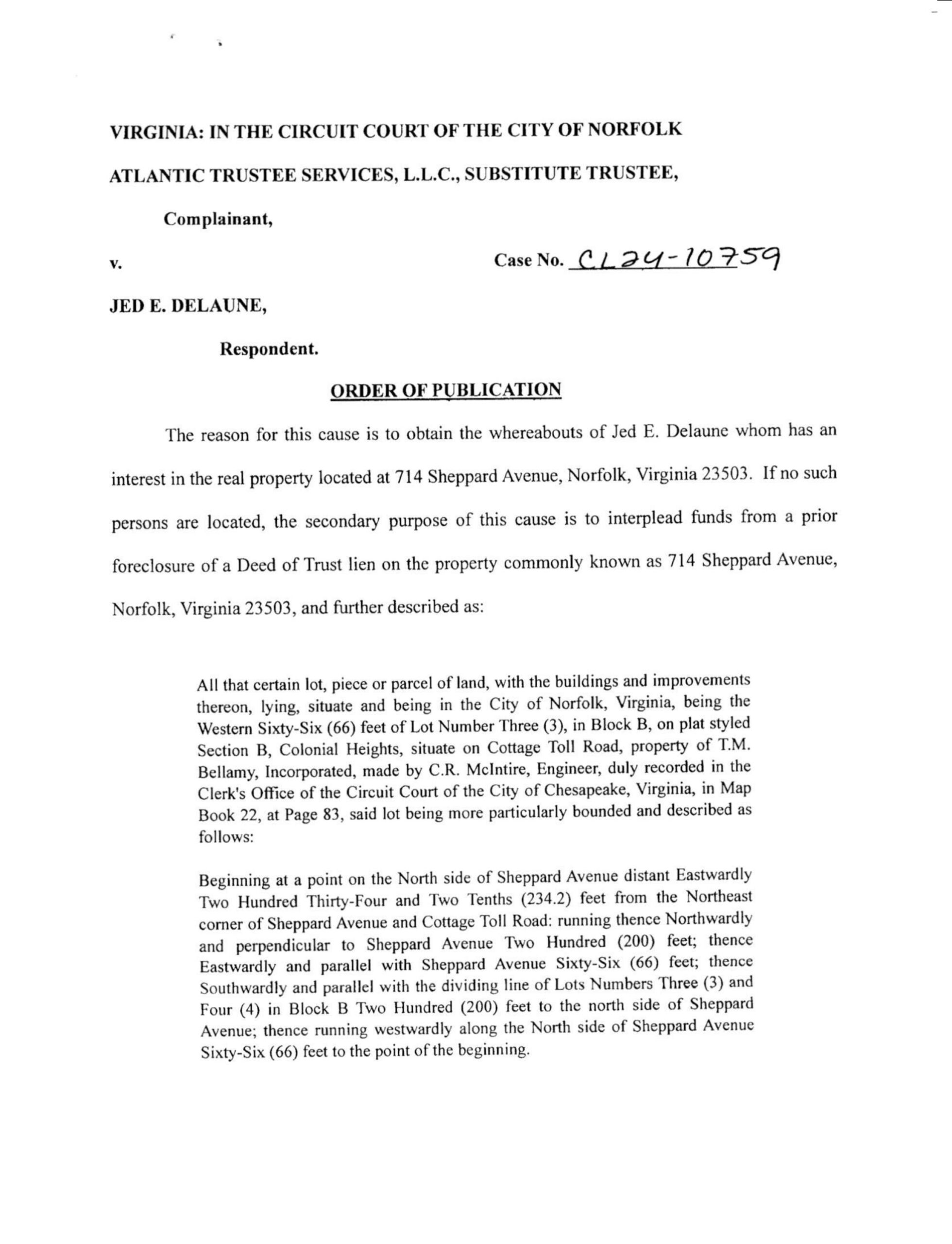 CL24-10759 Order of Publication