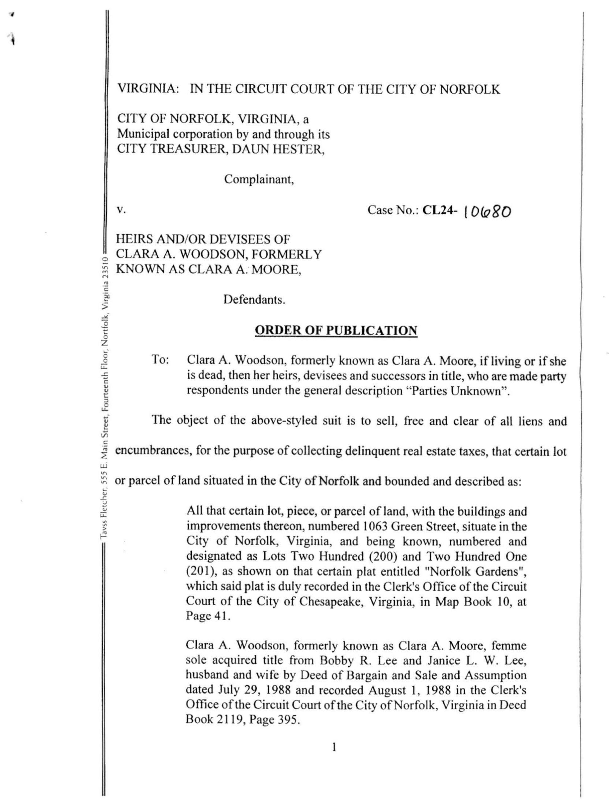 CL24-10680 Order of Publication