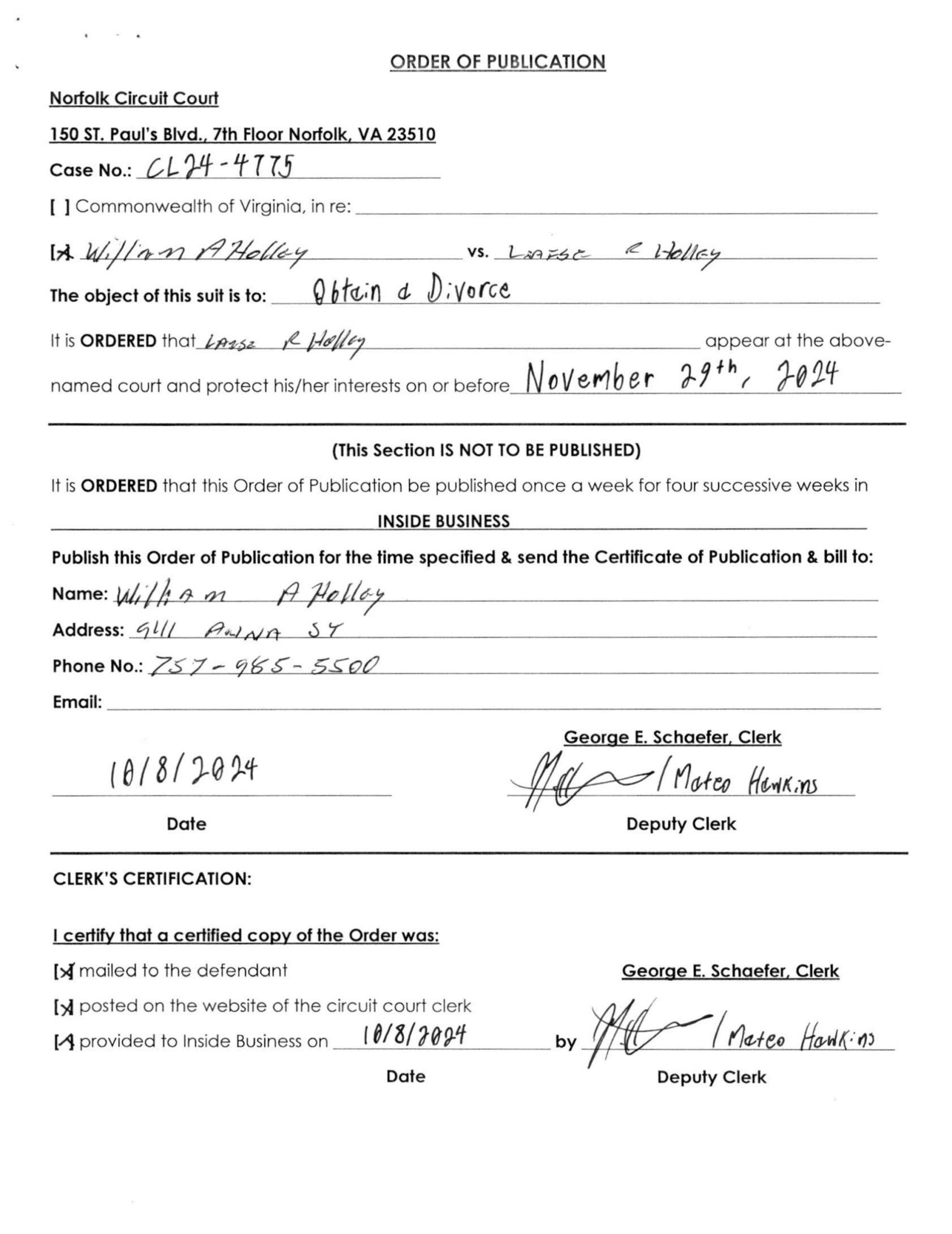 CL24-4775 Order of Publication