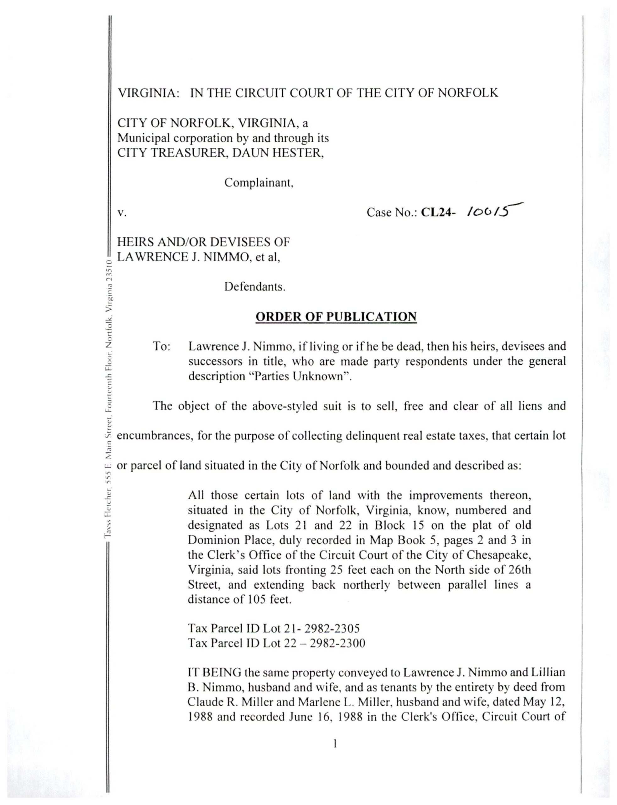 CL24-10015 Order of Publication