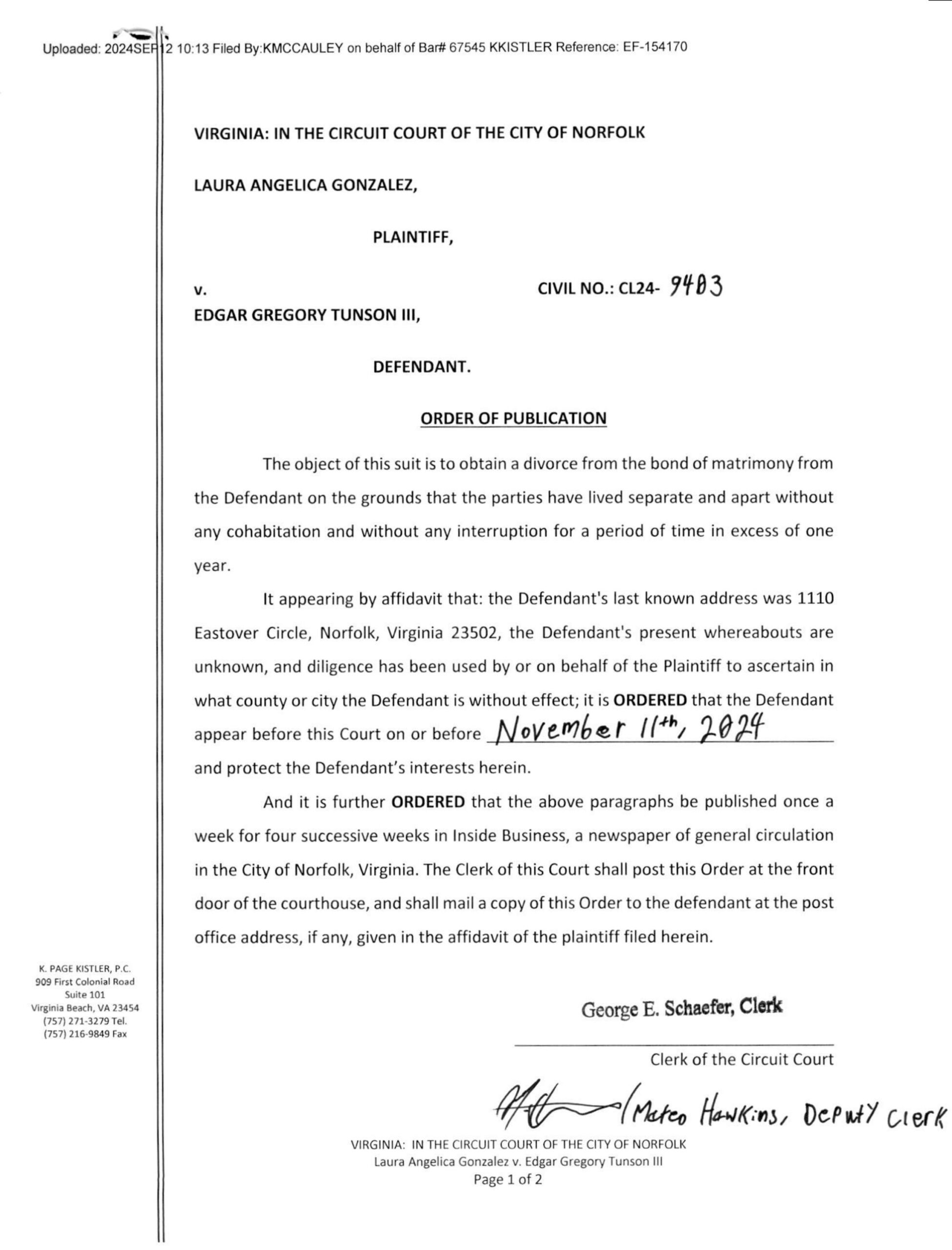 CL24-9403 Order of Publication