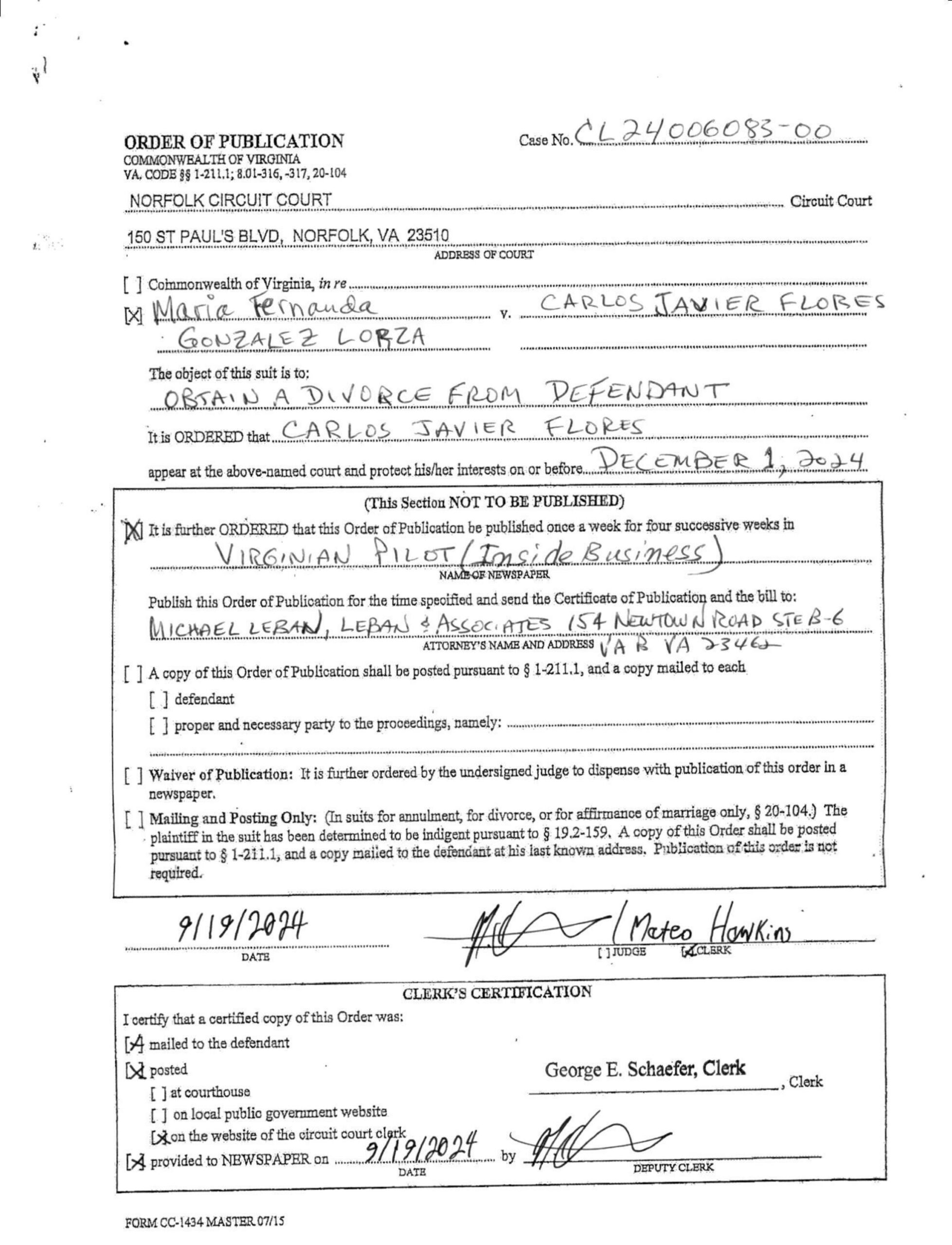 CL24-6083 Order of Publication