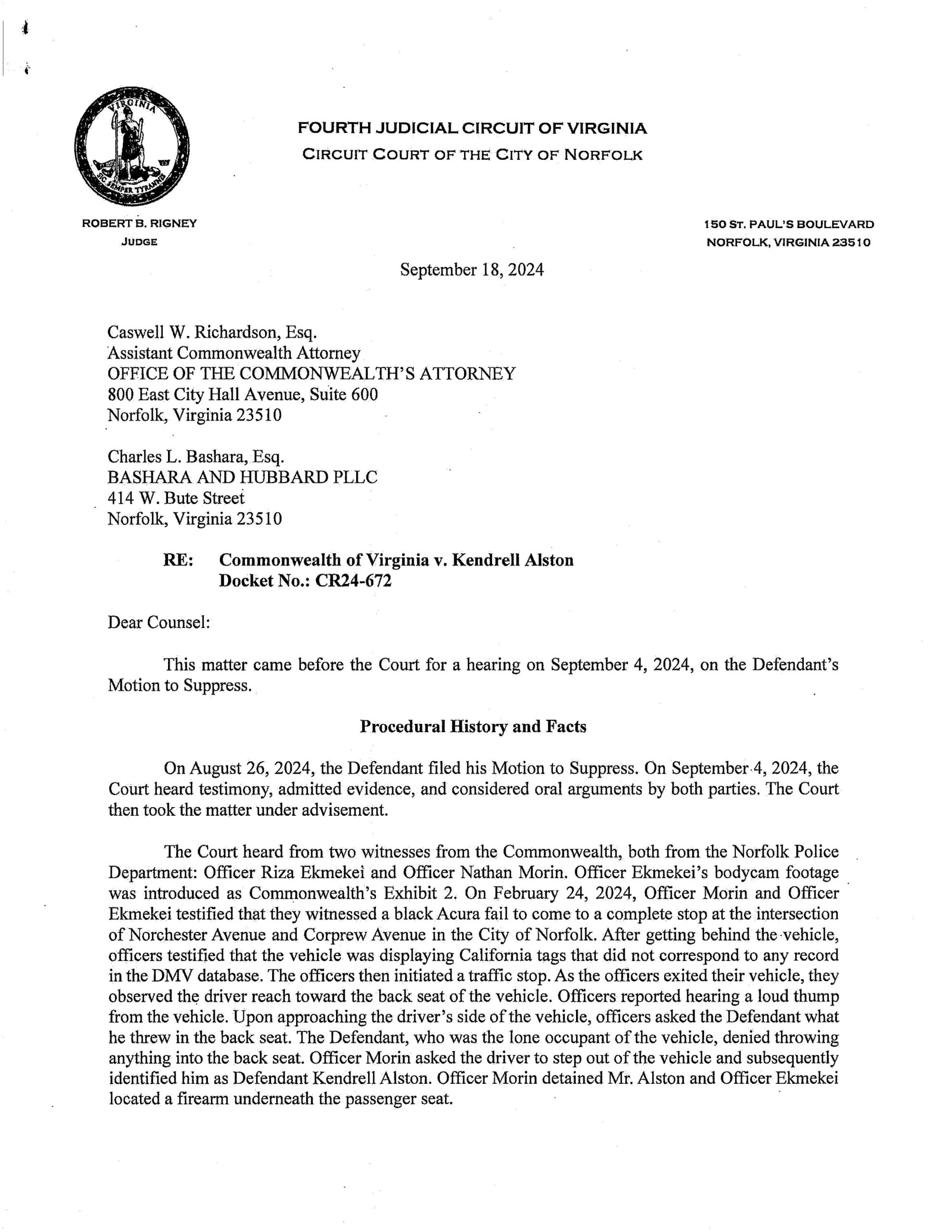 Commonwealth v. Kendrell Alston