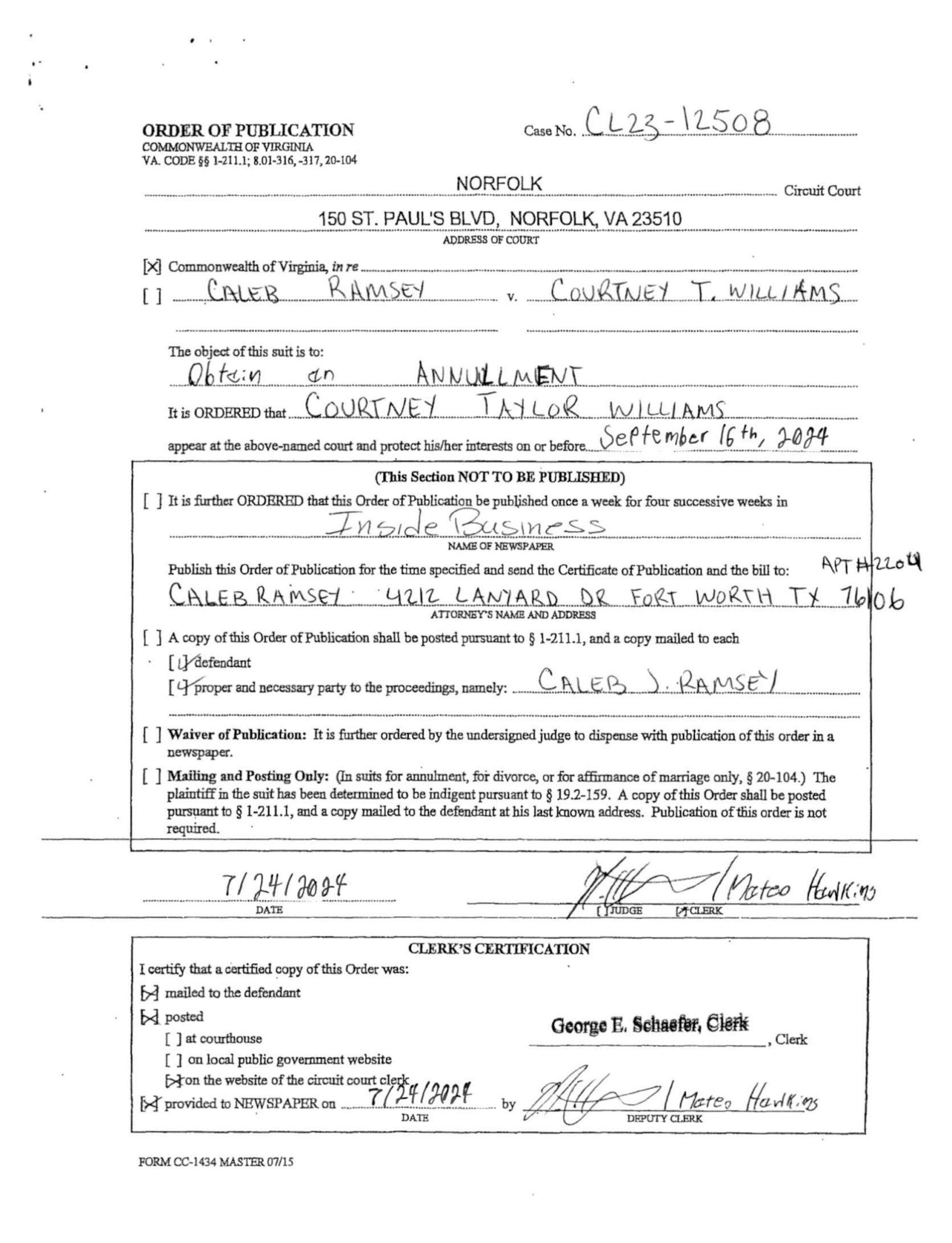 CL23-12508 Order of Publication