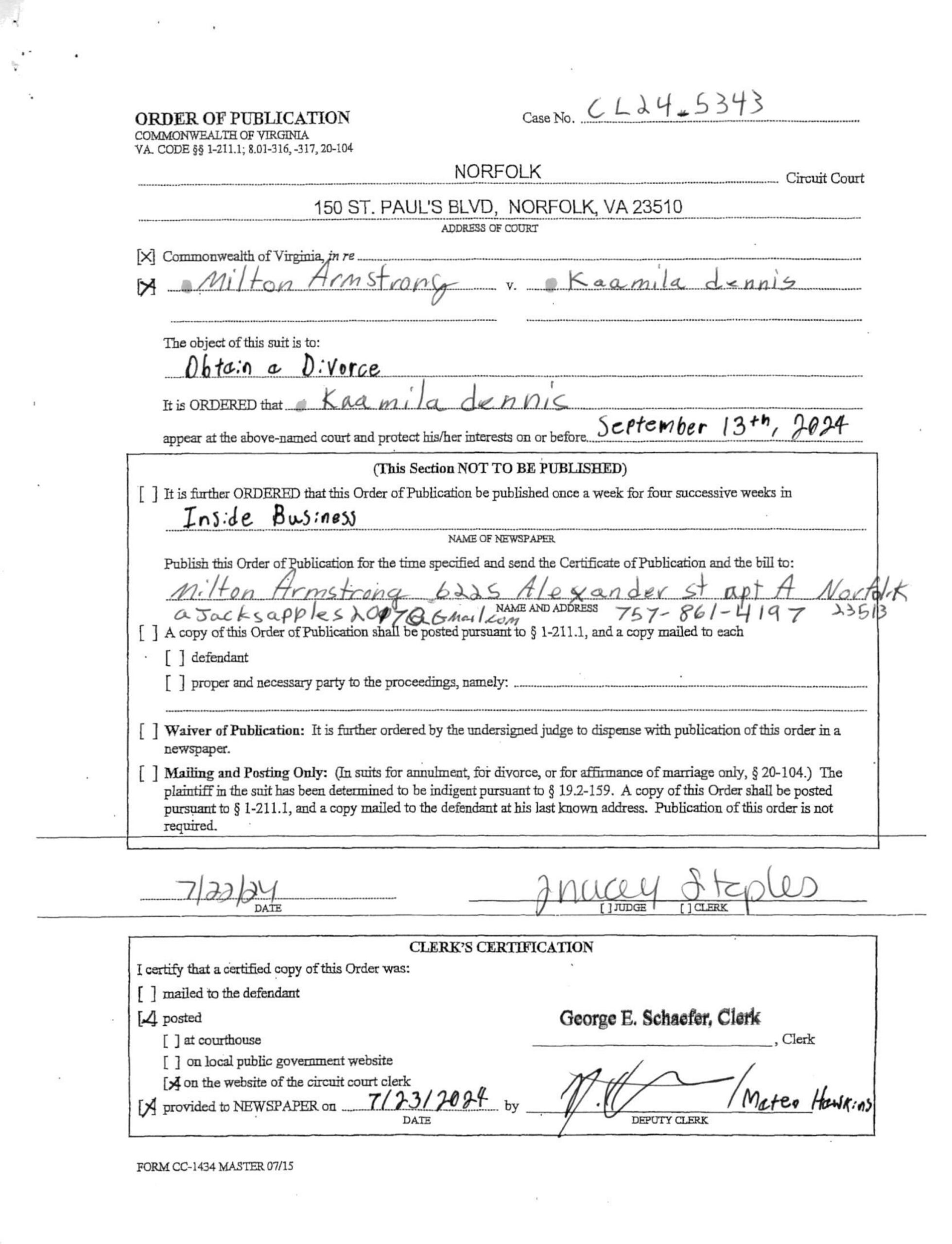 CL24-5343 Order of Publication