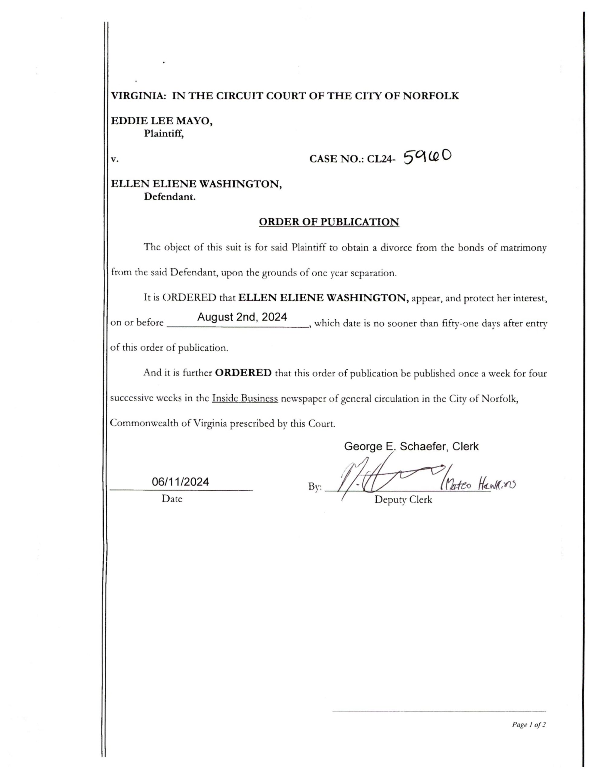 CL24-5960 Order of Publication