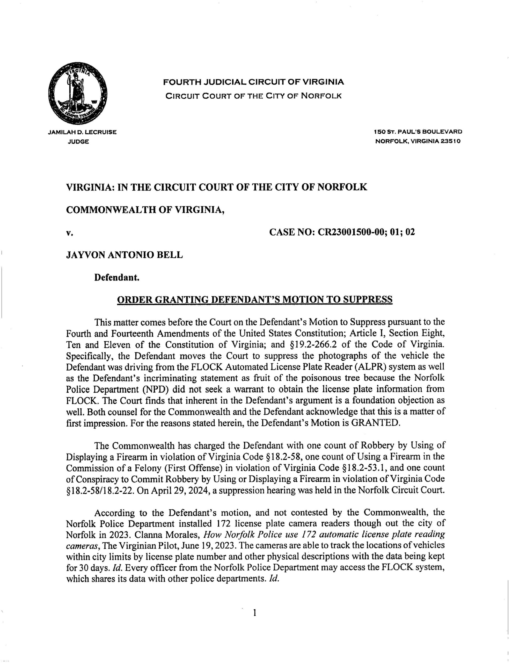 CW v. Jayvon Antonio Bell