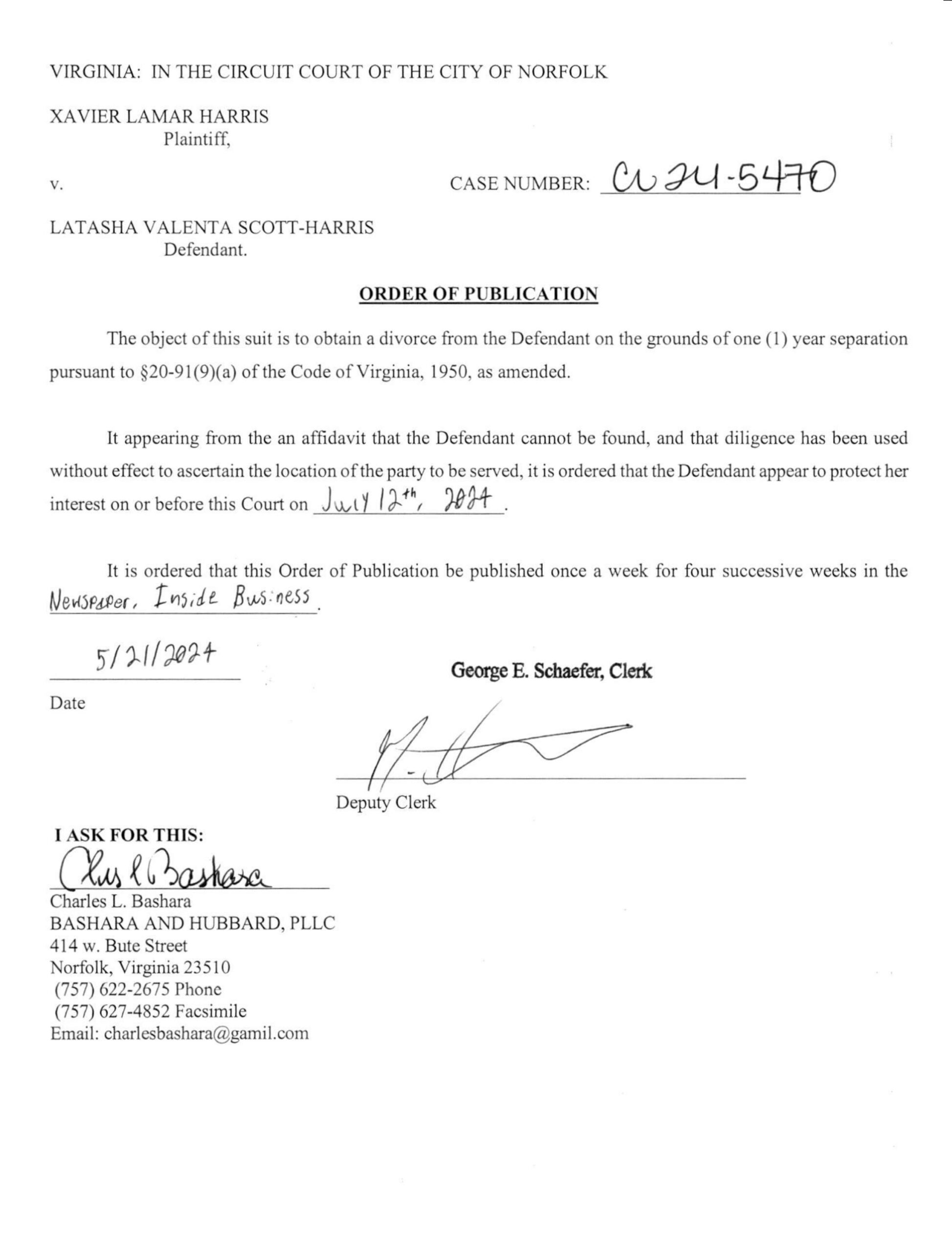 CL24-5470 Order of Publiaction