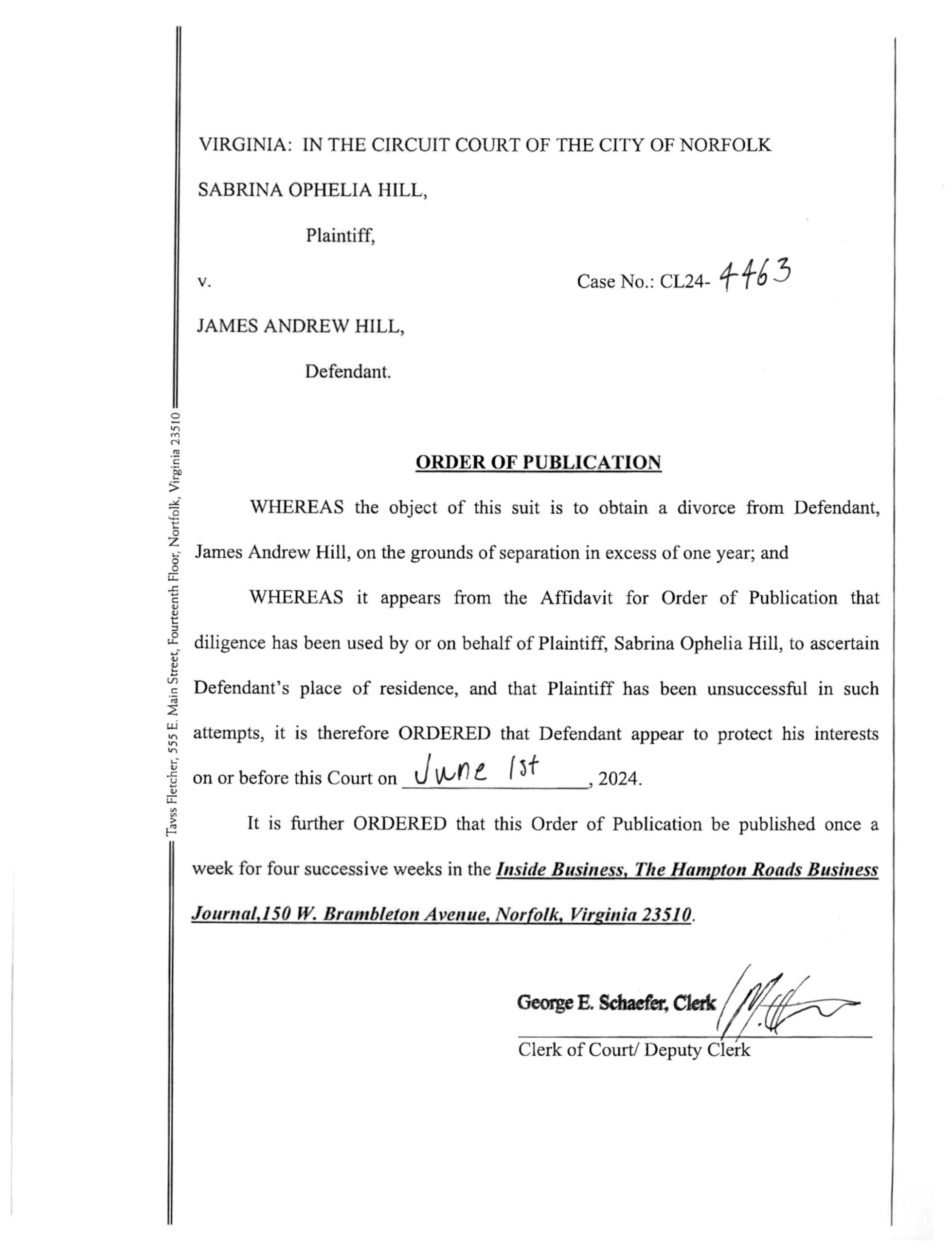 CL24-4463 Order of Publication