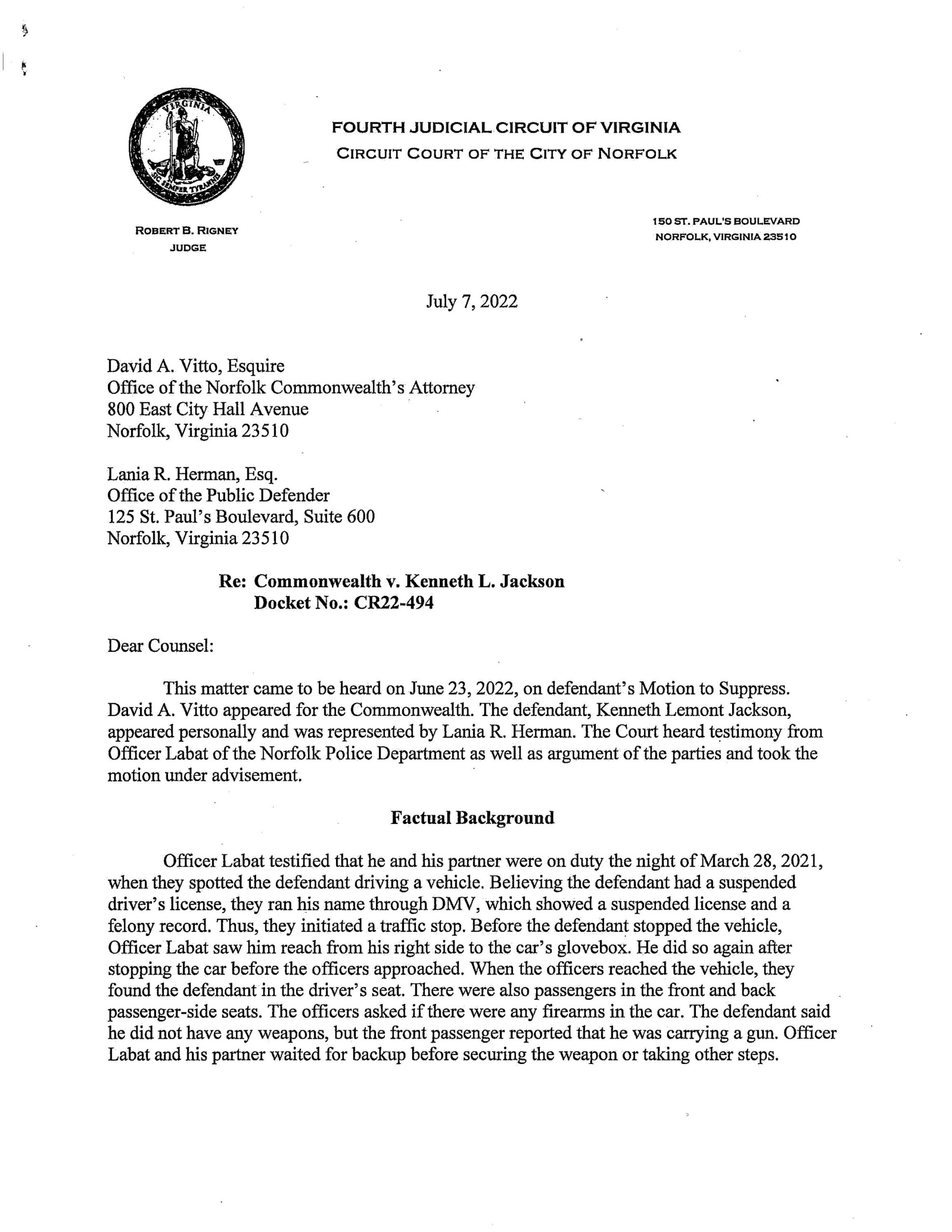 CW v Kenneth Jackson