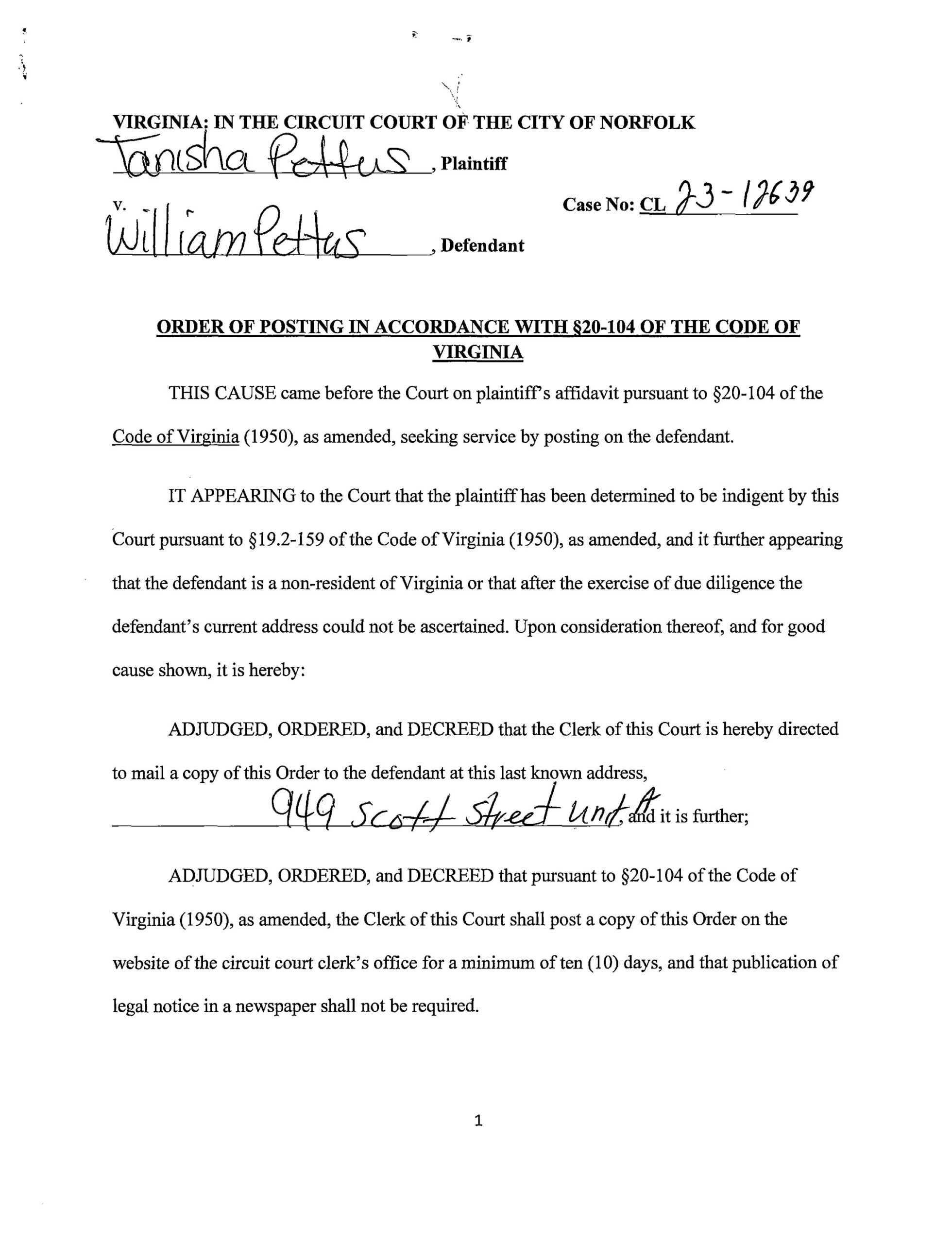 CL 23-12639 Order of Posting