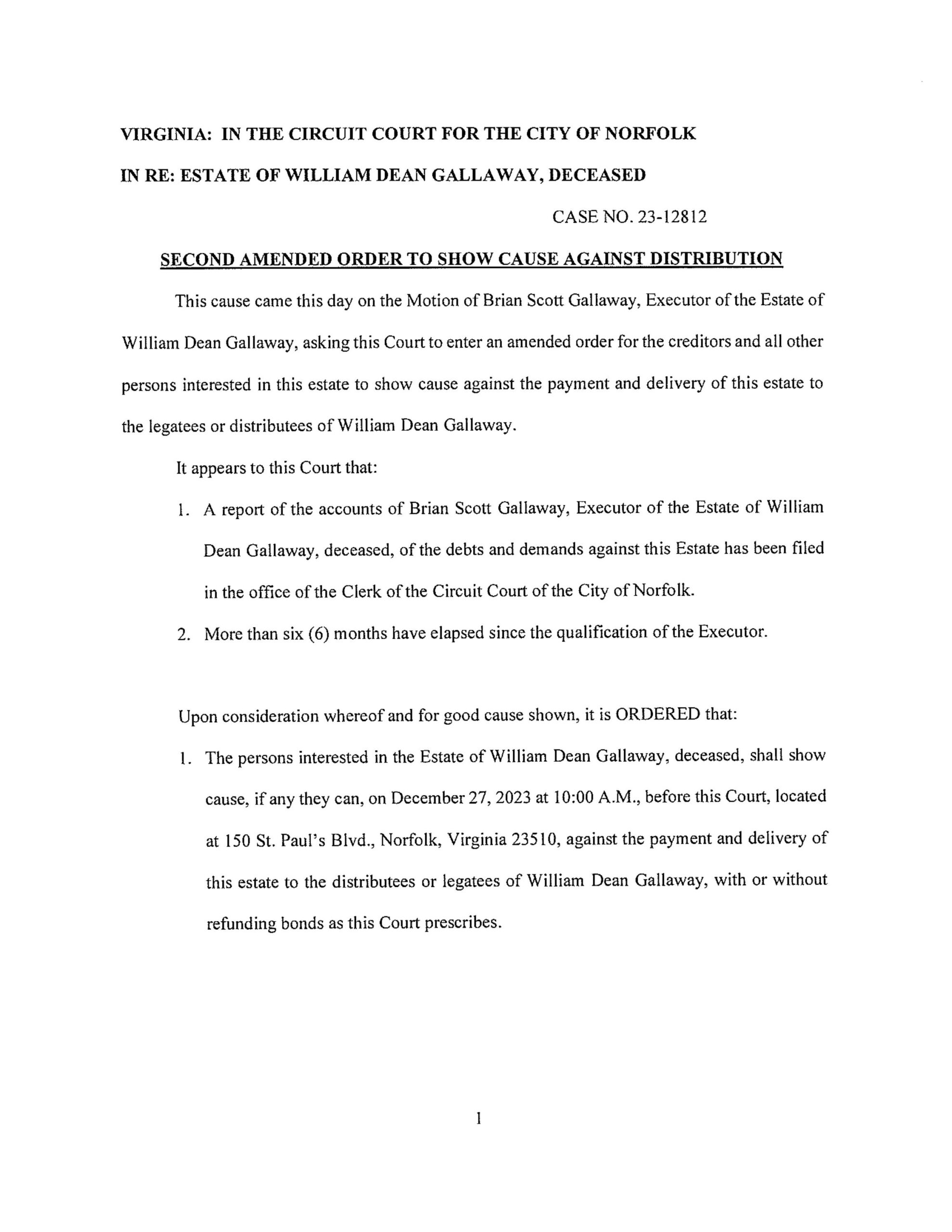 CL 23-12812 Order of Publication