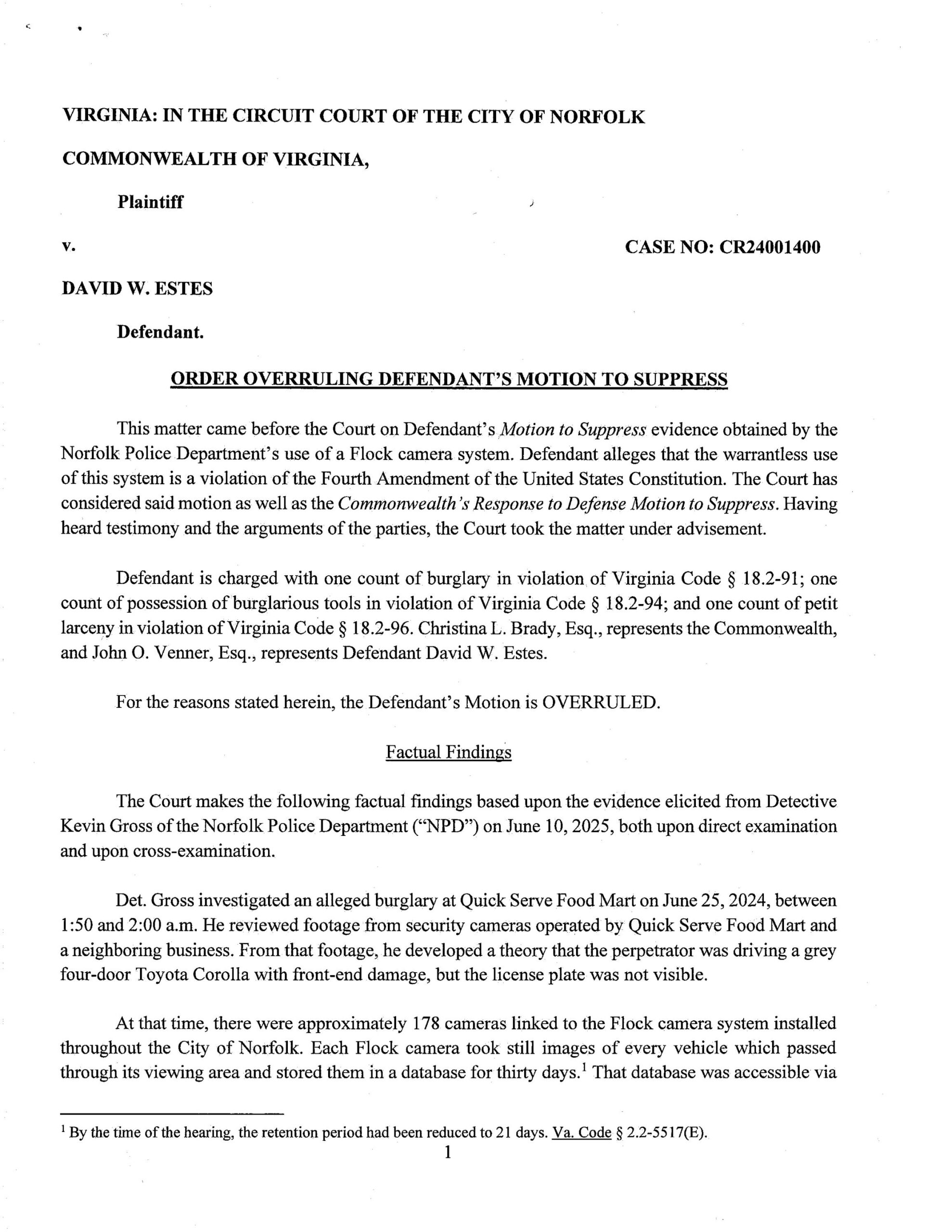 CW v David Estes  CR24-1400