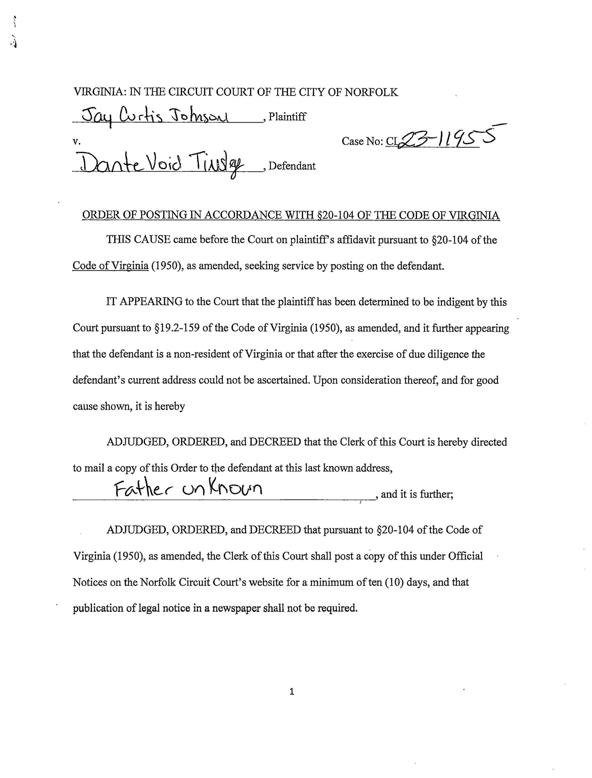 CL 23-1195 Order of Posting