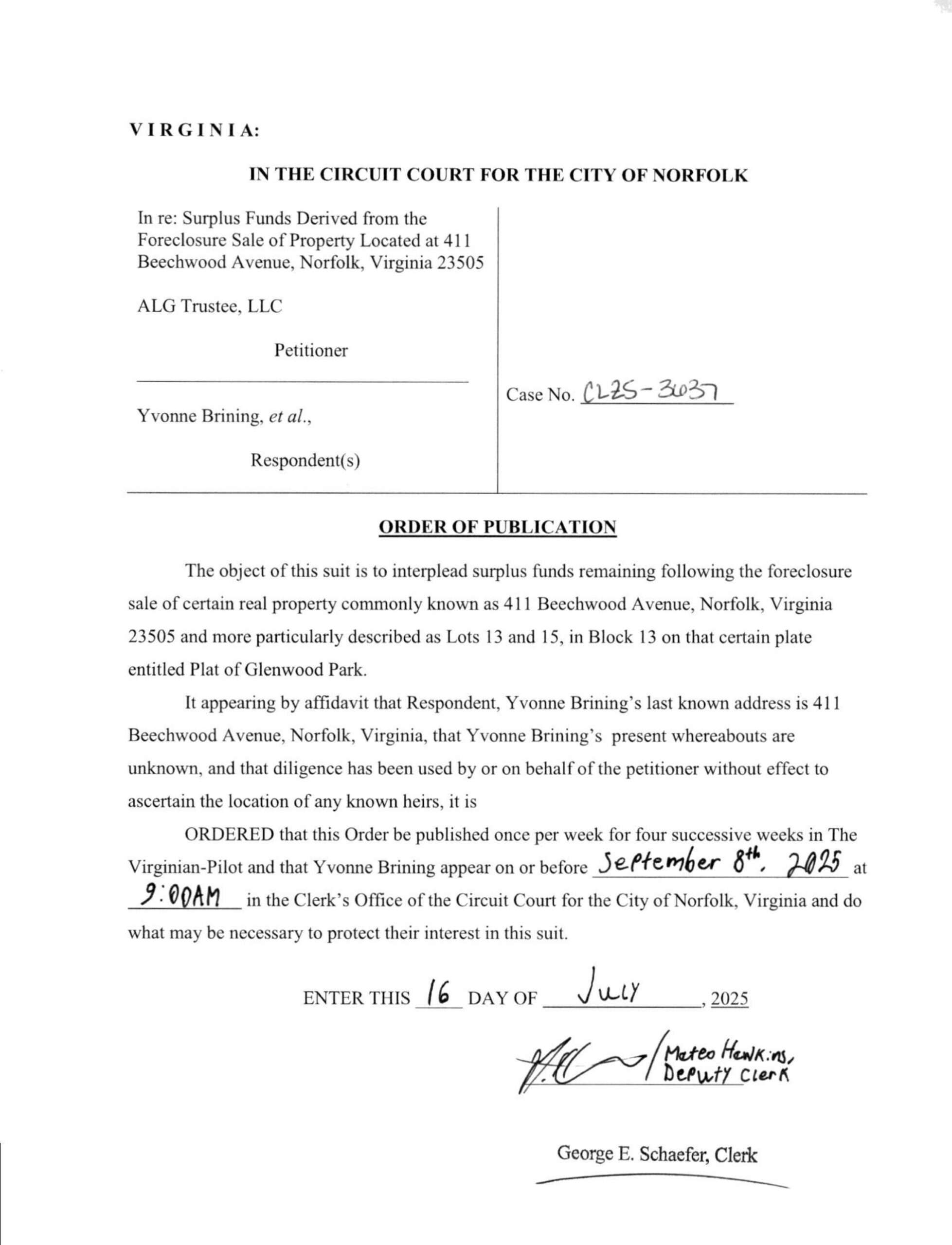 CL25-3637 Order of Publication