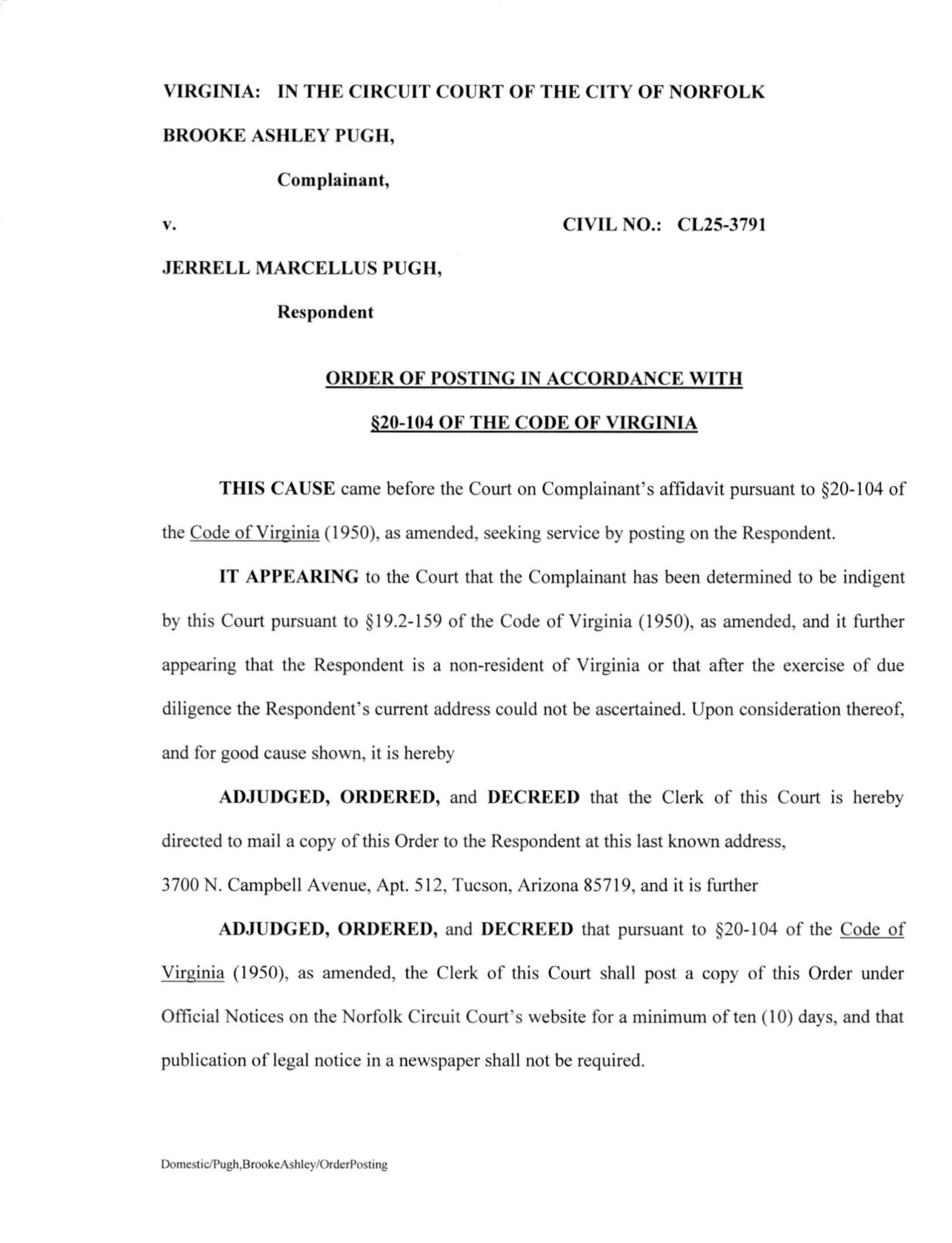 CL25-3791 Order of Posting
