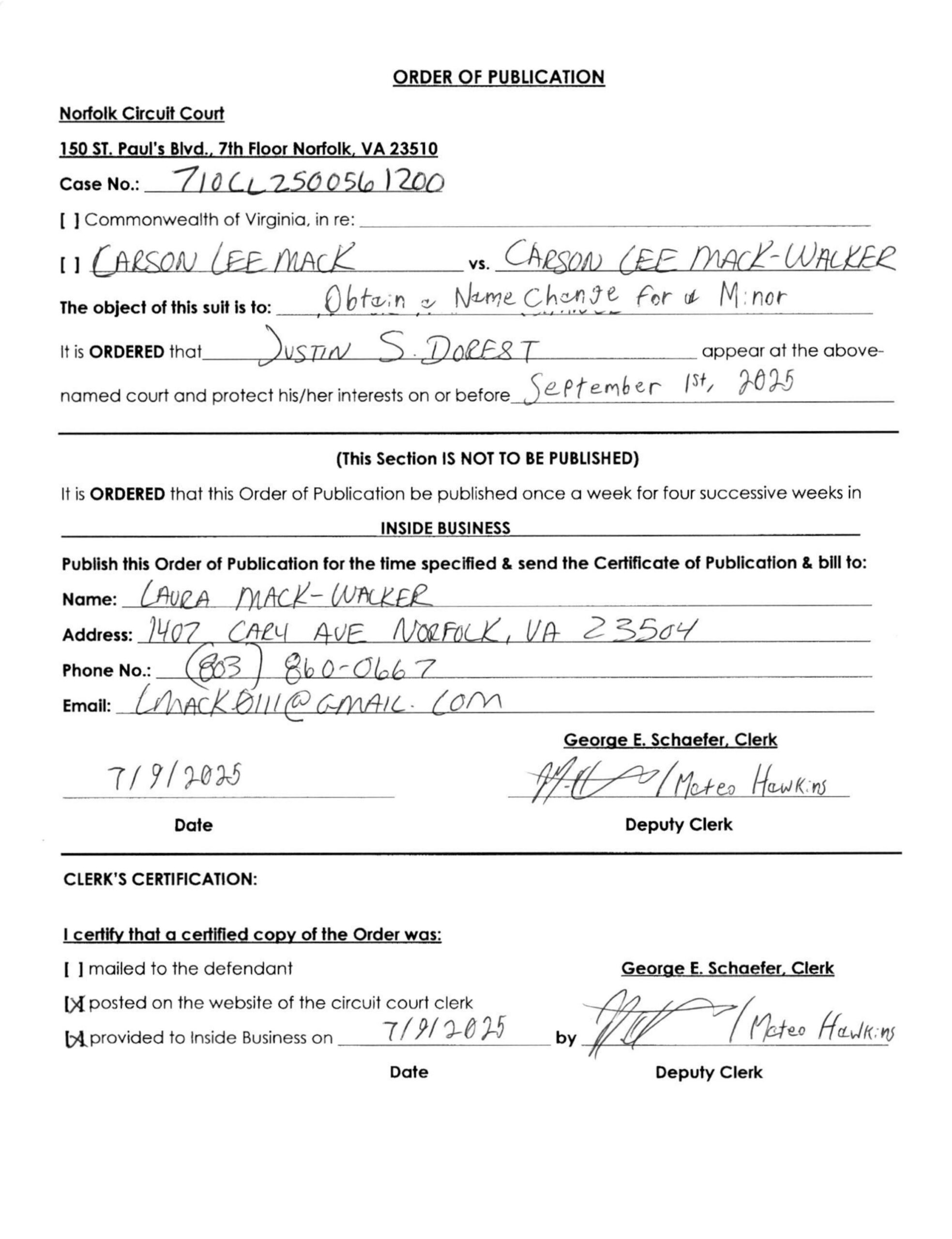 CL25-5612 Order of Publication