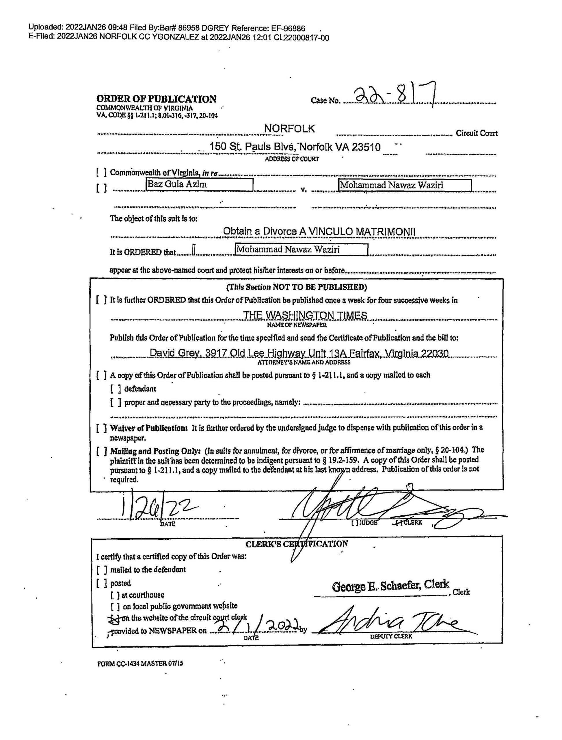 CL22-817 Order of Publication