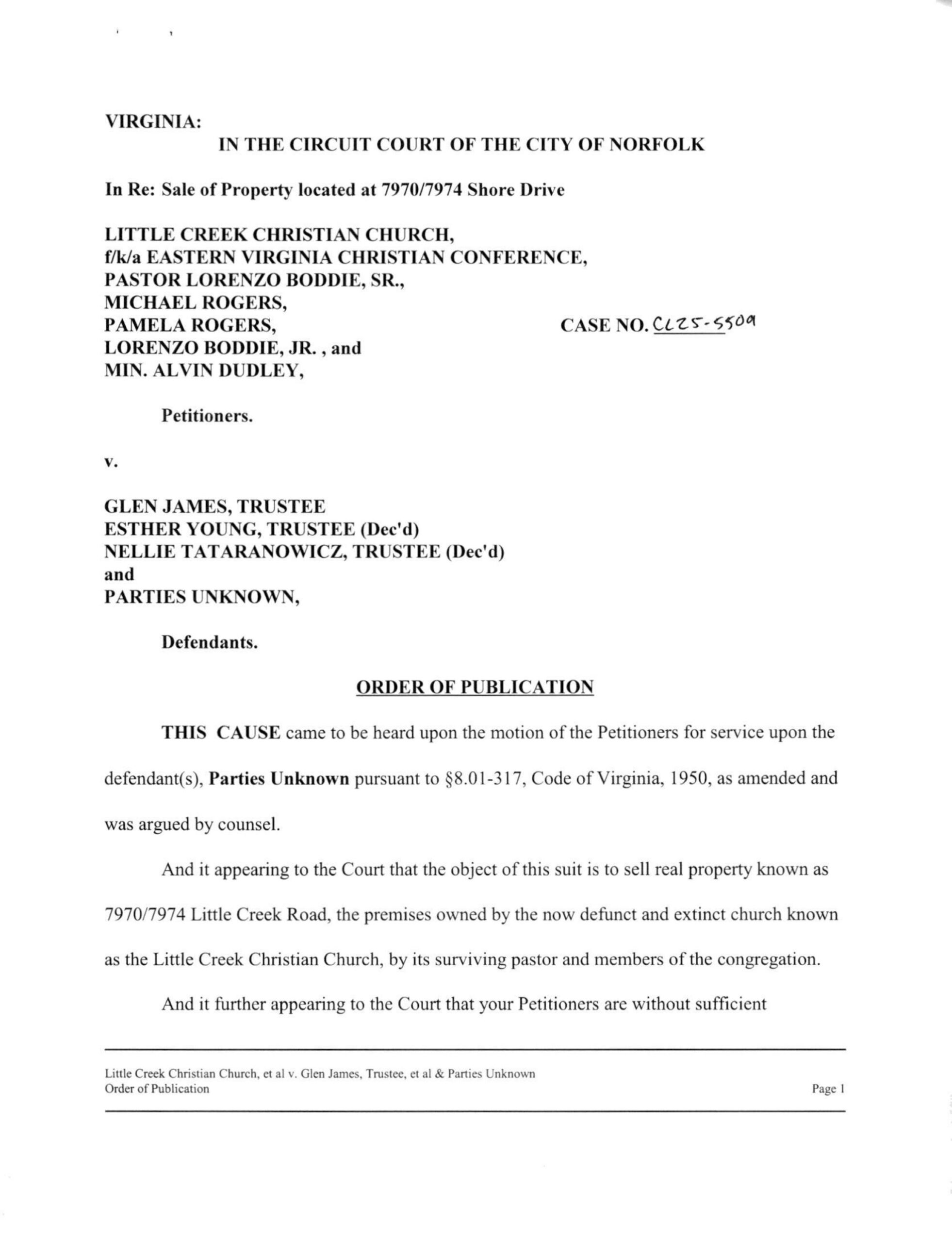 CL25-5509 Order of Publication