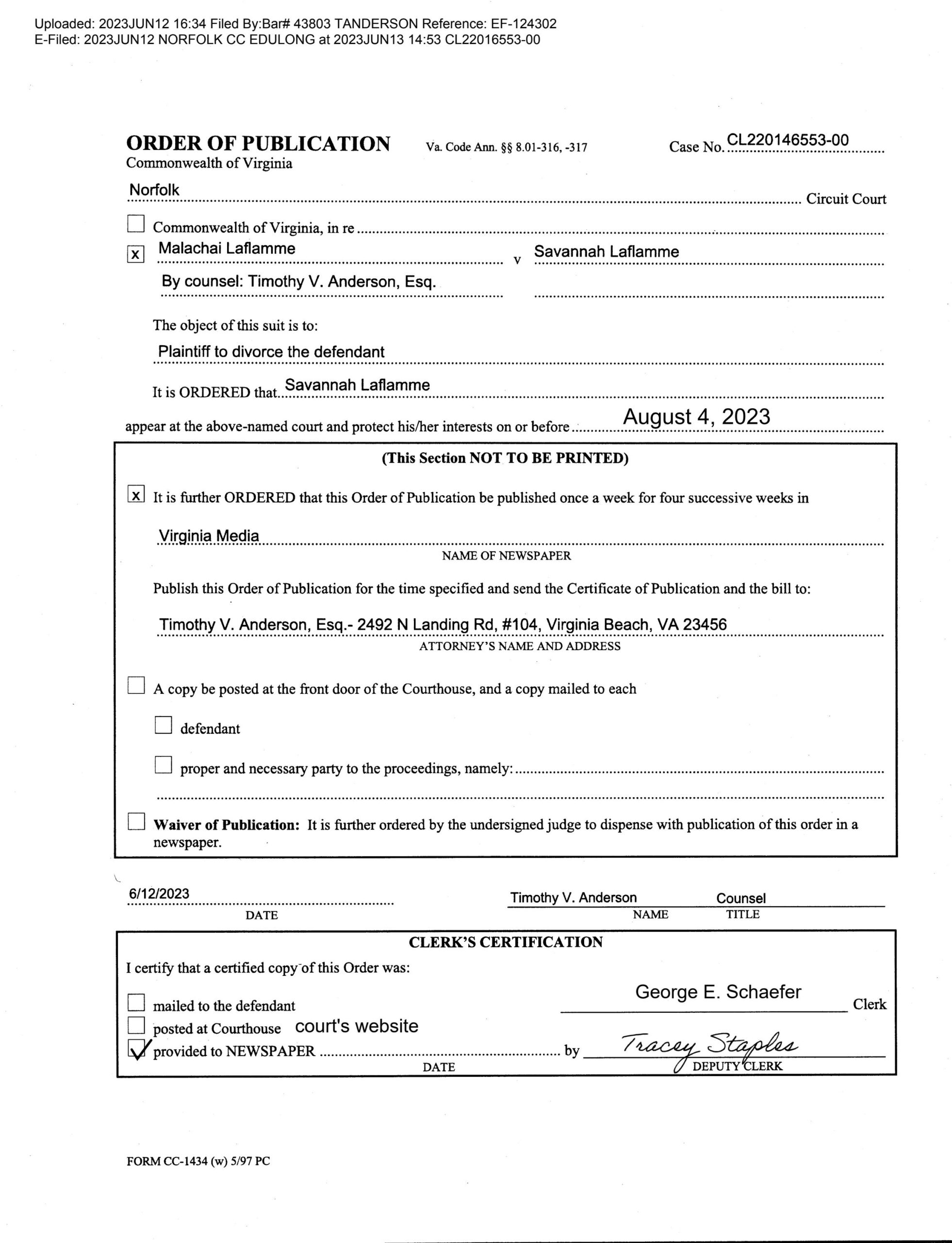 CL 22-16553 Order of Publication