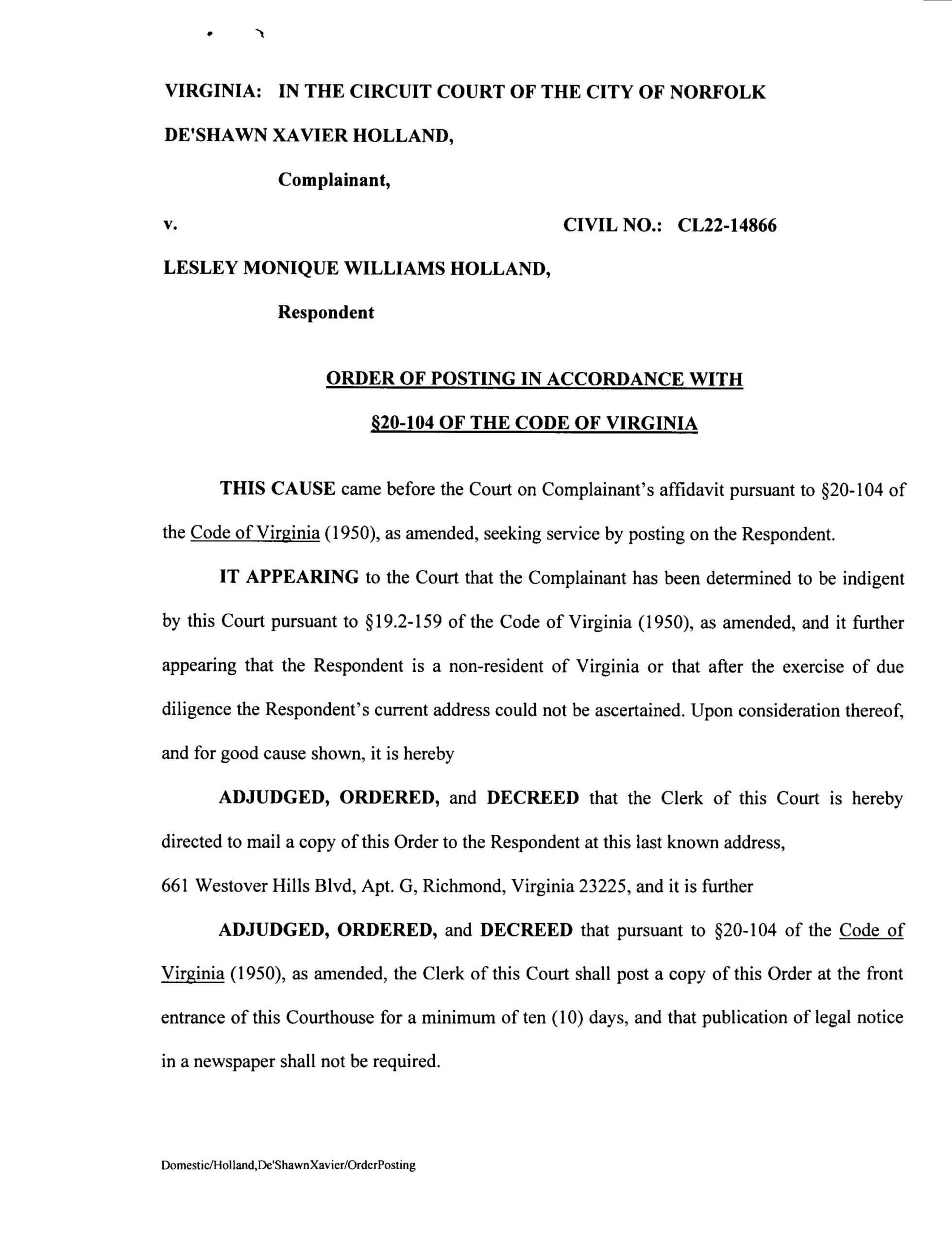 CL22-14866 ORDER OF POSTING