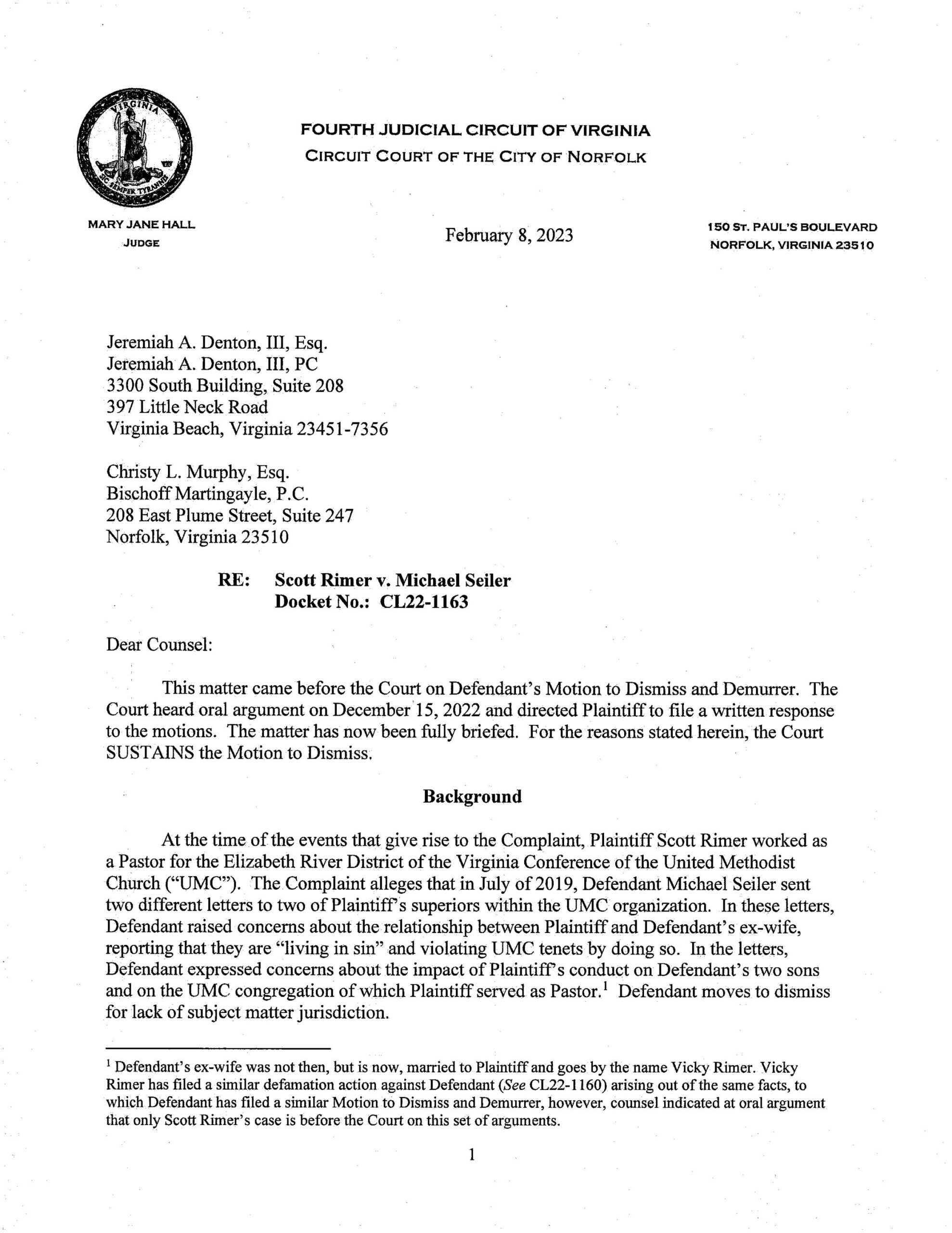 Scott Rimer v. Michael Seiler