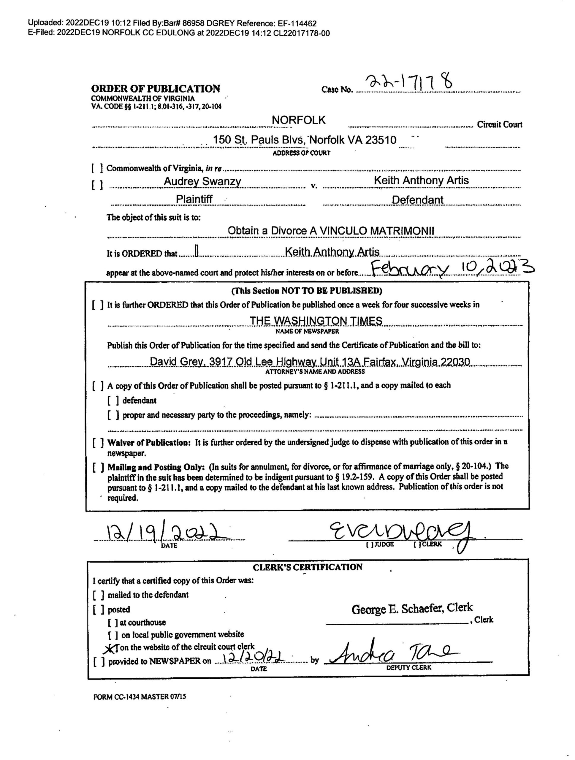 CL22-17178 ORDER OF PUBLICATION