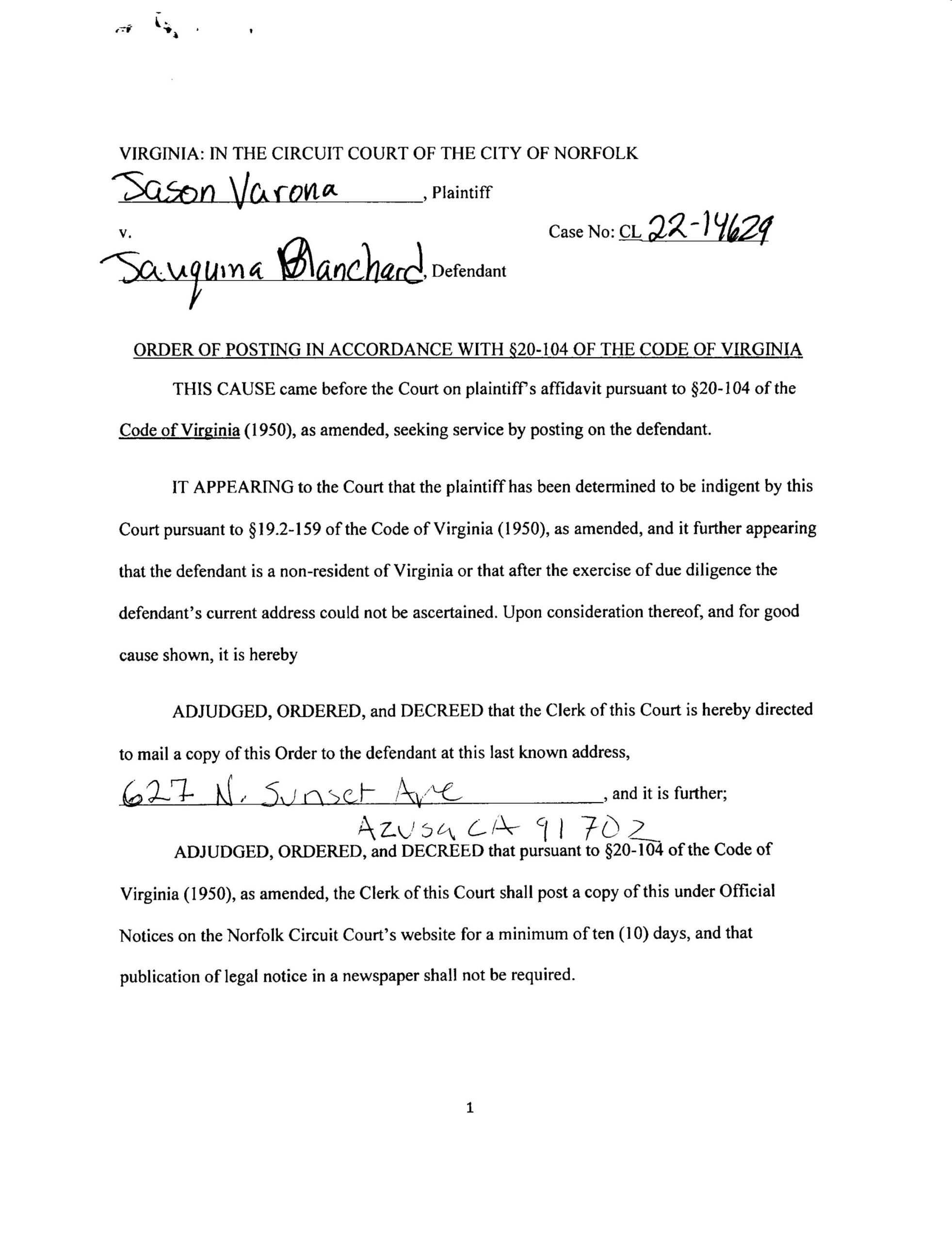 CL22-14629 ORDER OF POSTING