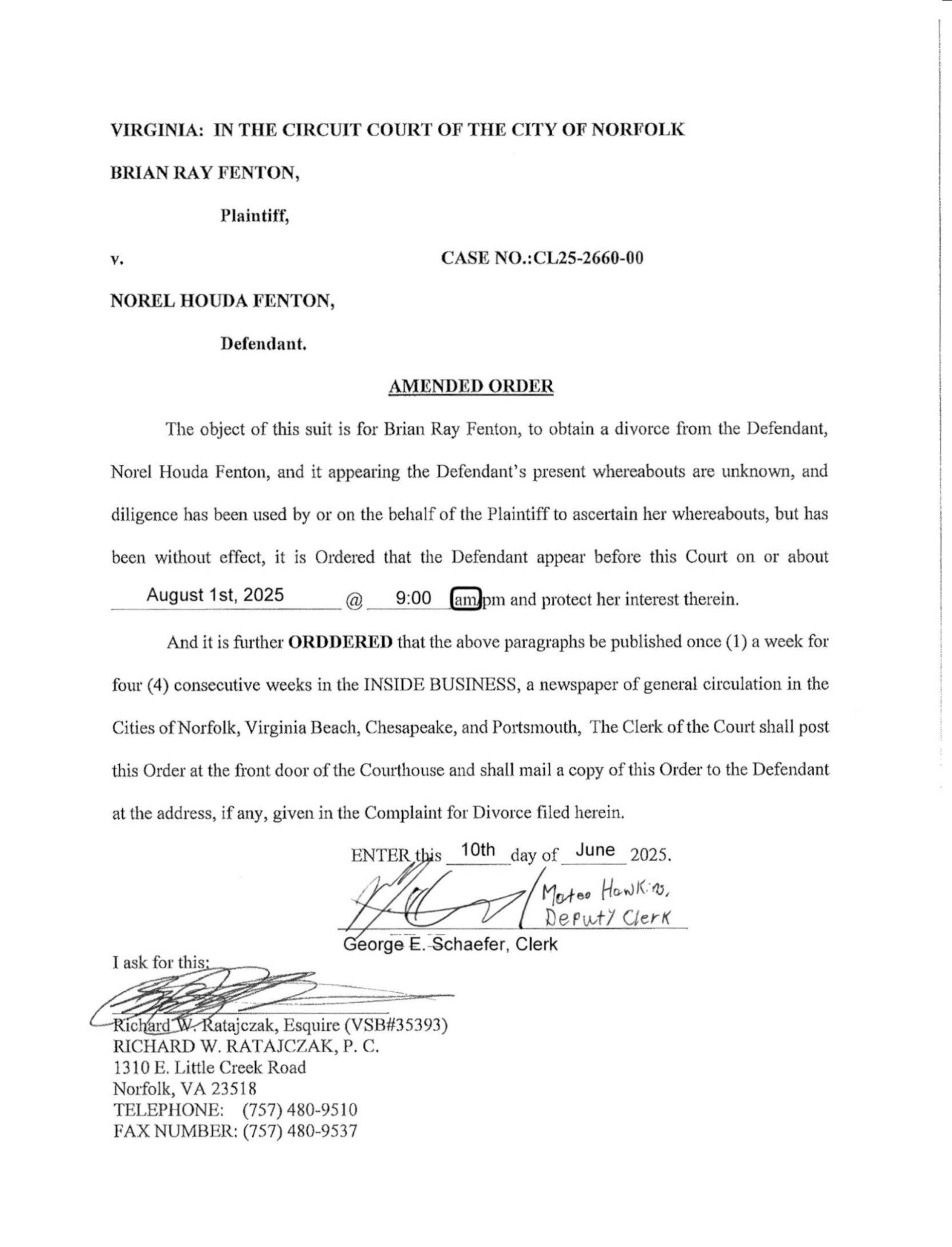 CL25-2660 Amended Order of Publication