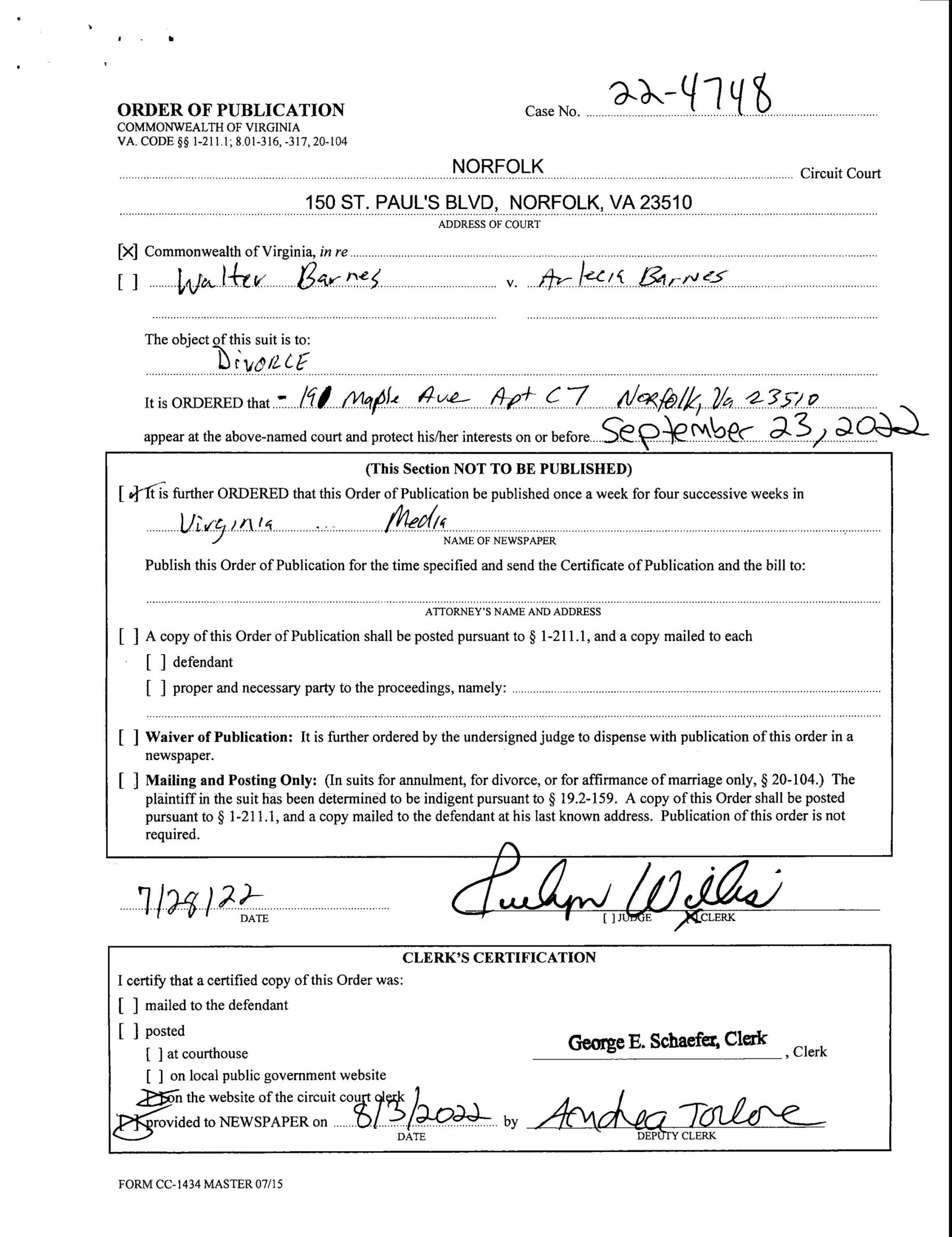 ORDER OF PUBLICATION CL22-4748