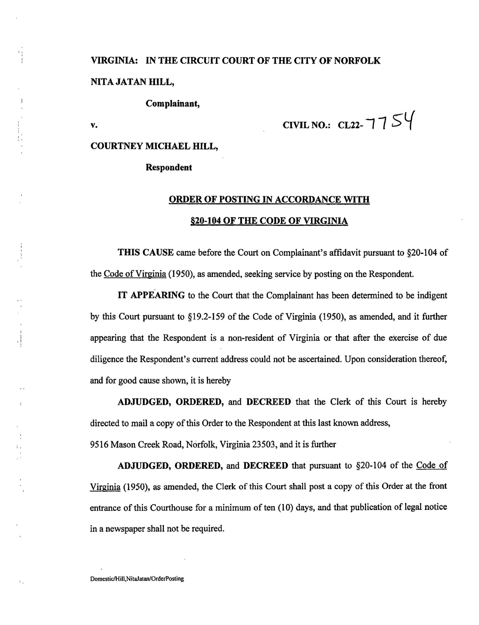CL22-7754 Order of Posting