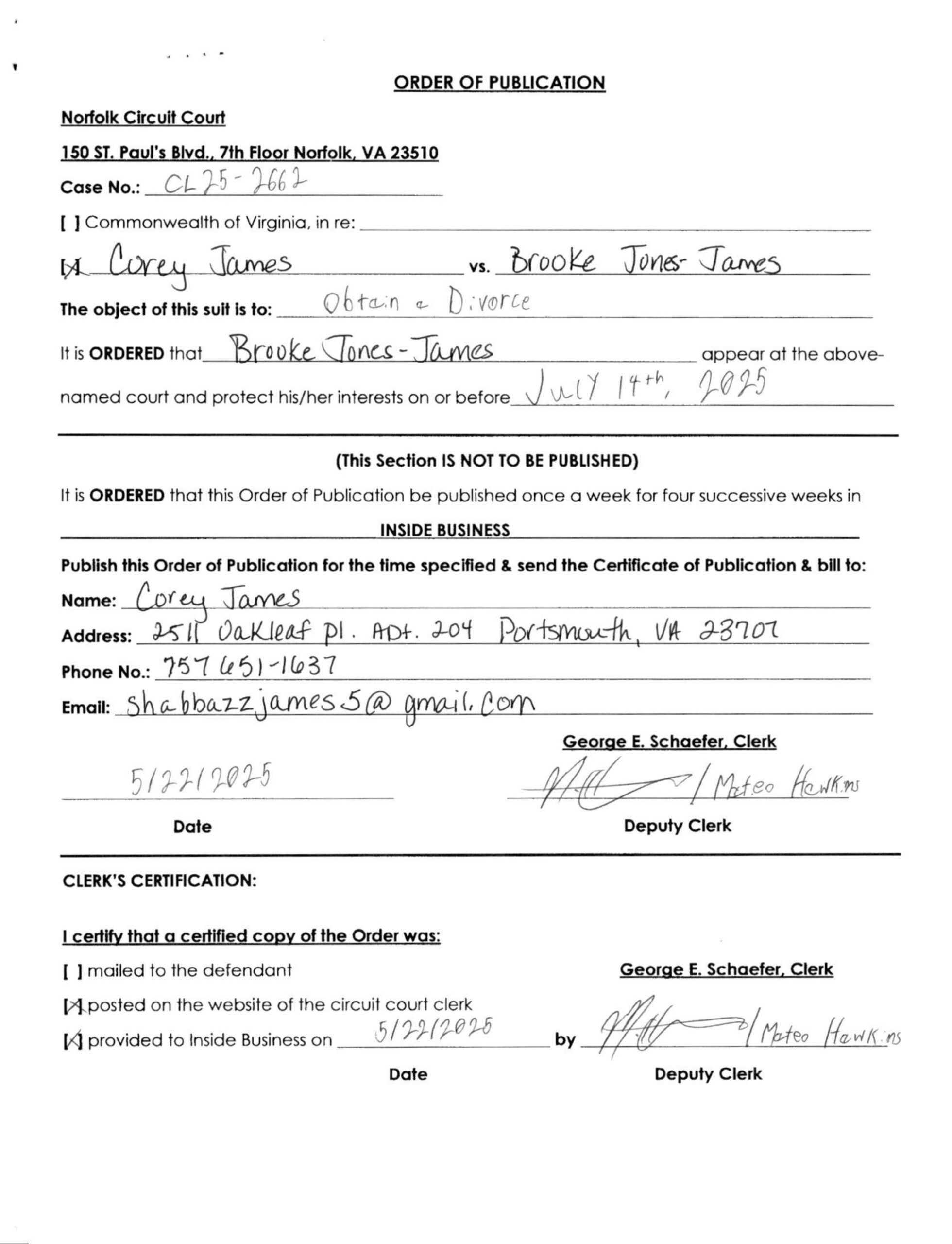 CL25-2662 Order of Publication