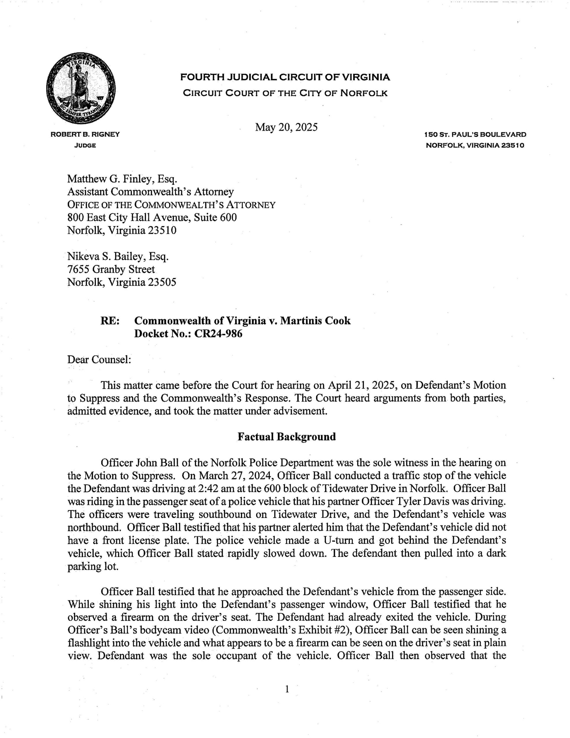 CW v Martinis Cook  CR24-986