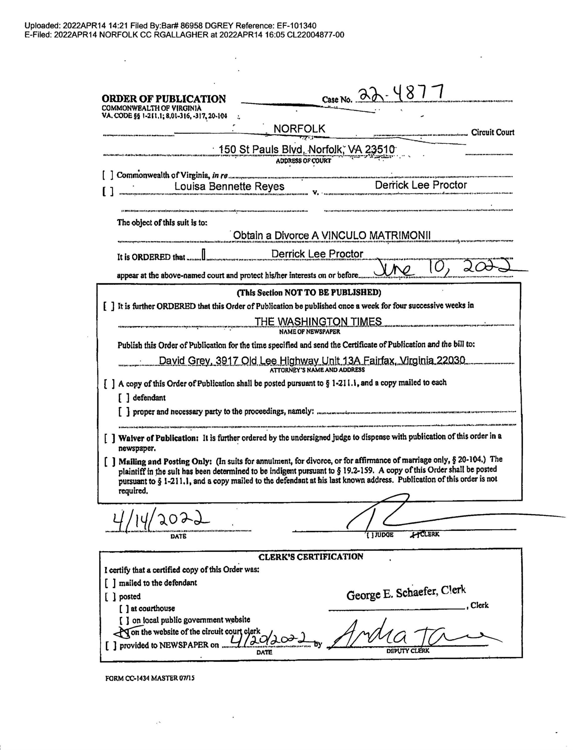 CL22-4877 Order of Publication