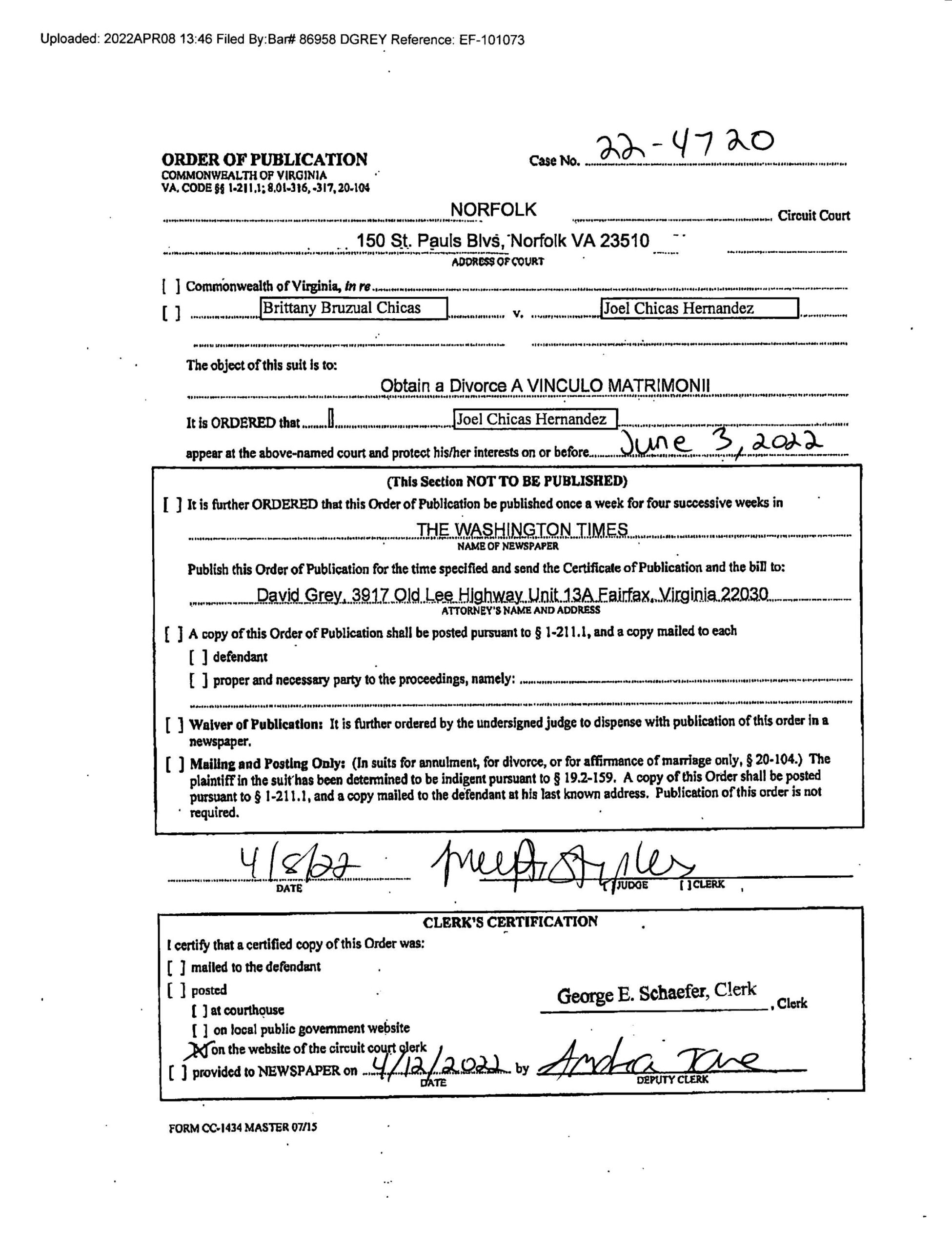 CL22-4720 Order of Publication