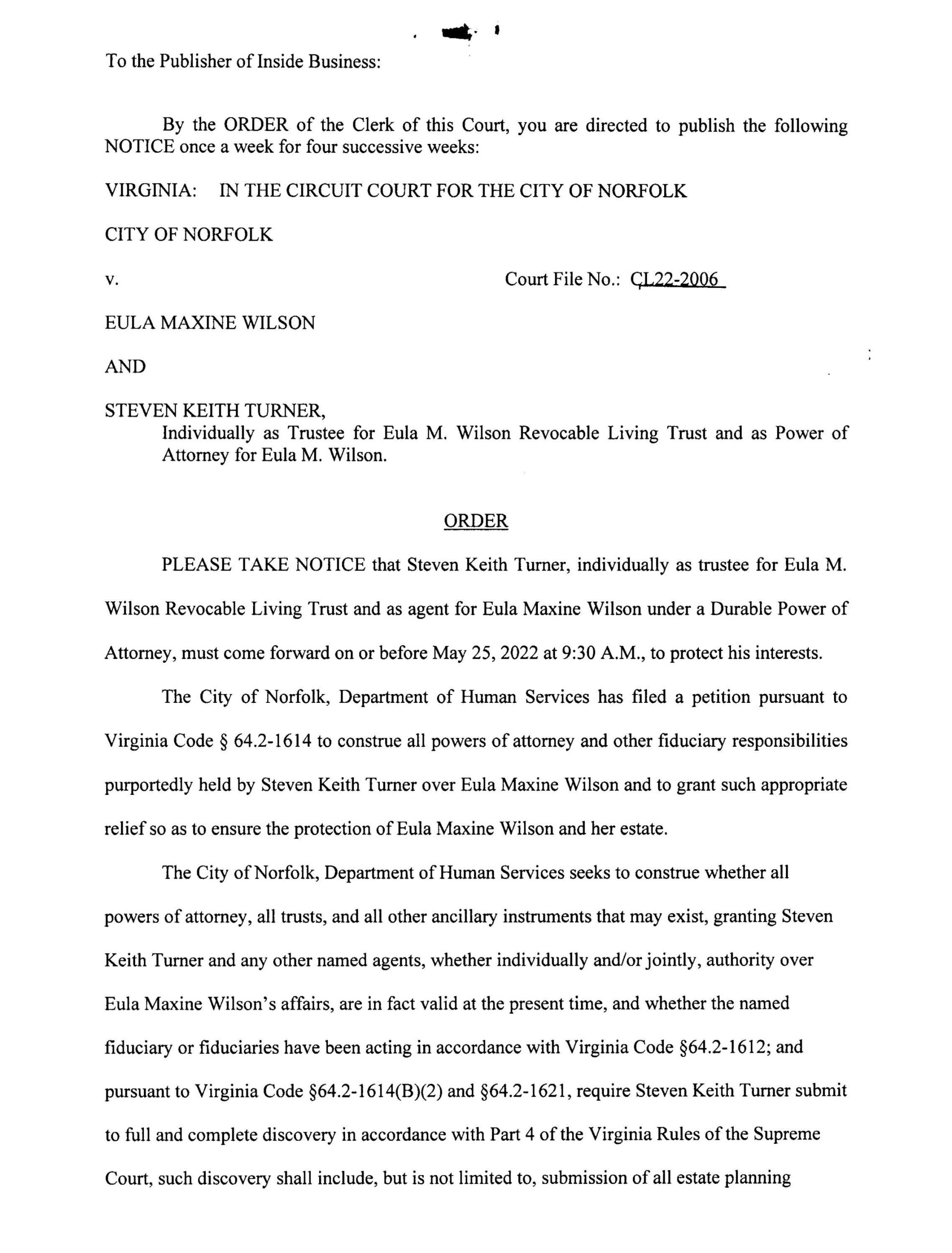 CL22-2006 Order of Publication