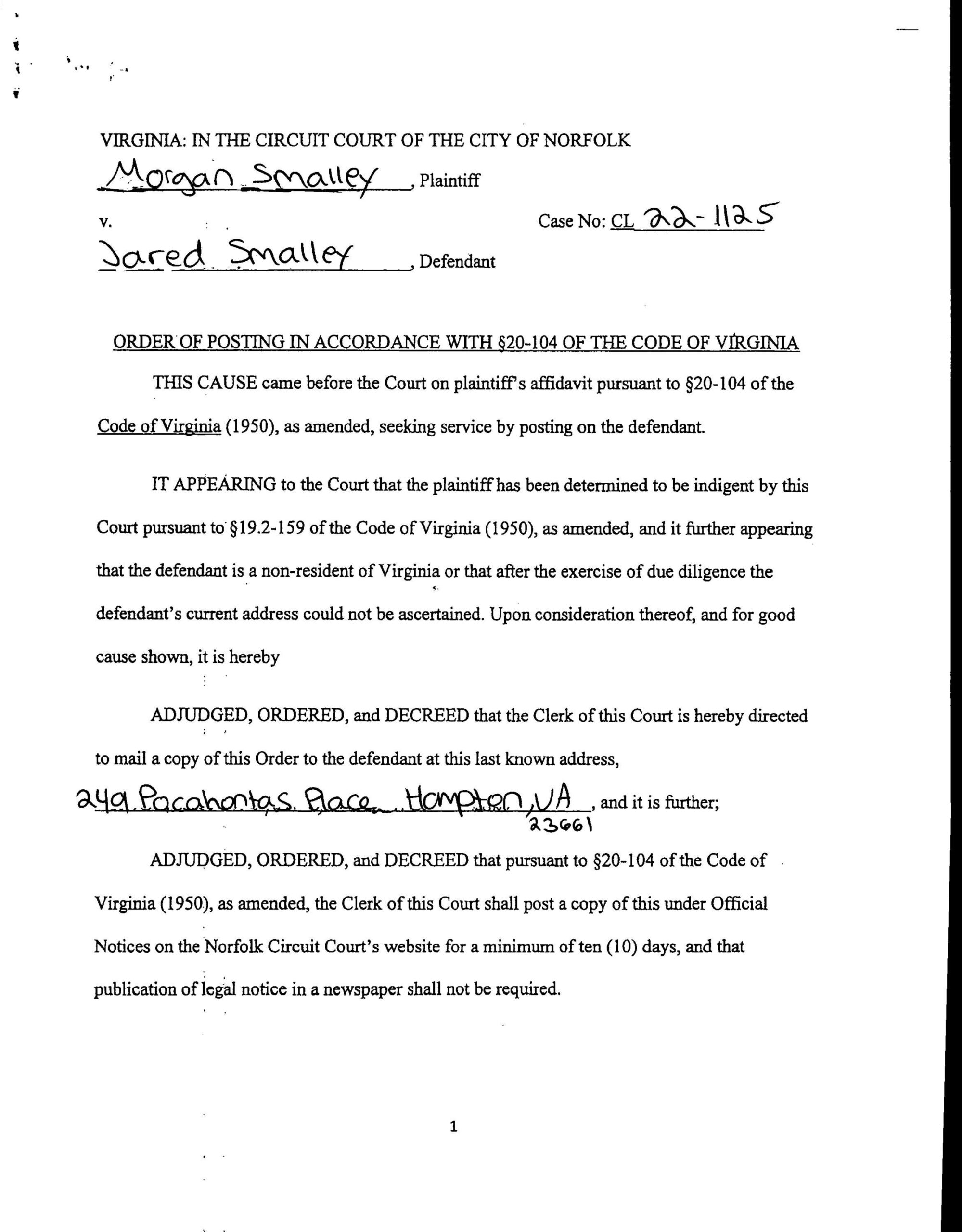 CL22-1125 Order of Posting