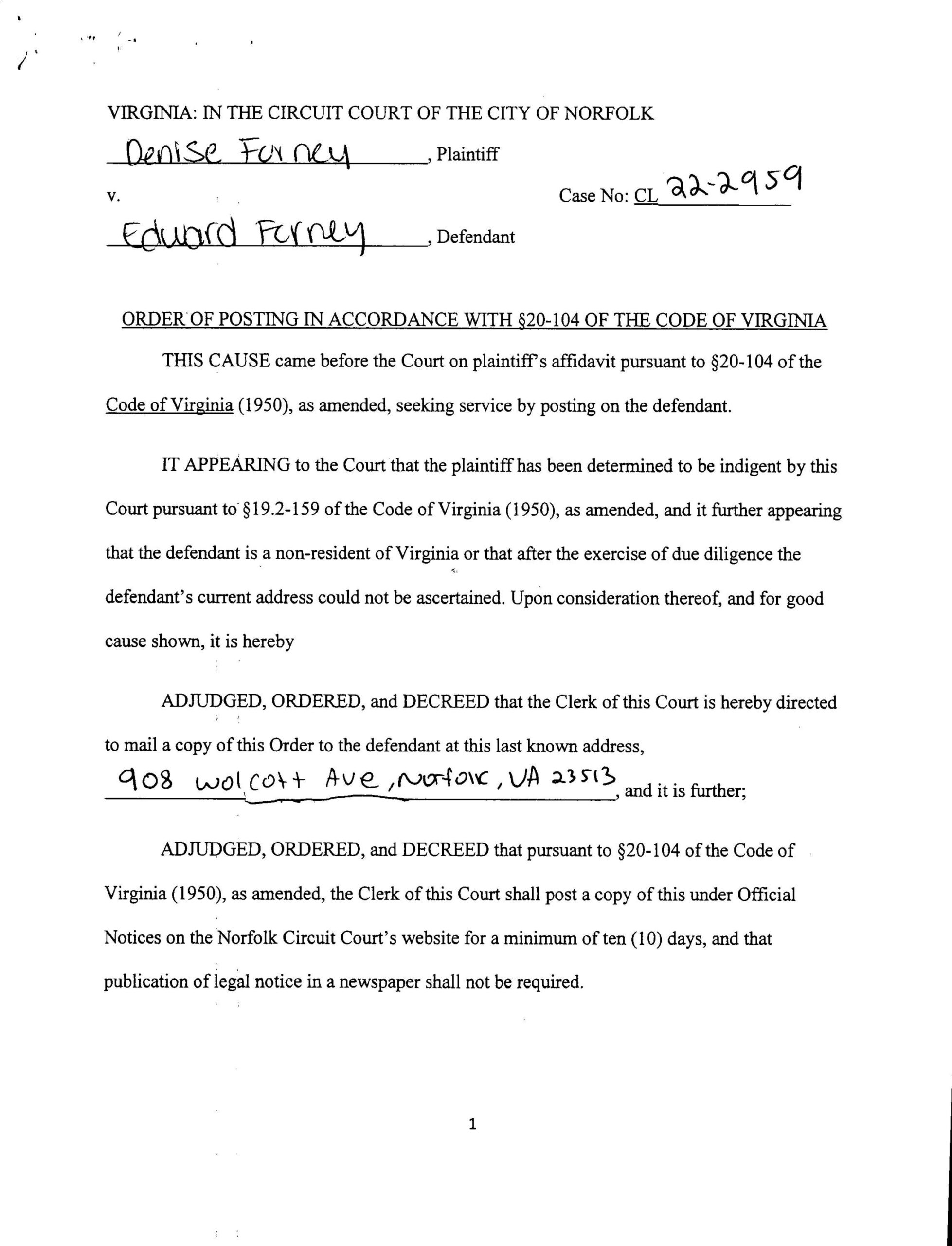 CL22-2959 Order of Posting