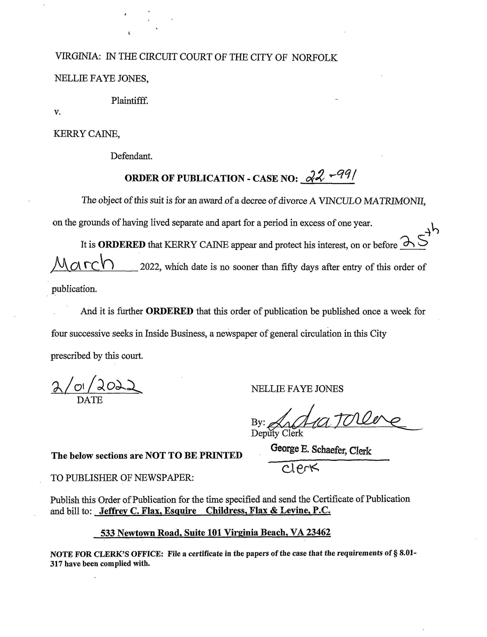 CL22-991 Order of Publication