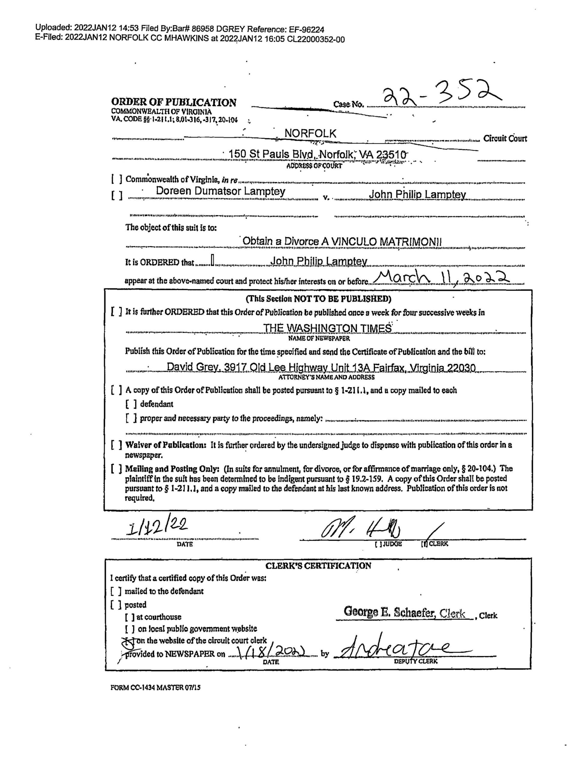 CL22-352 Order Of publication