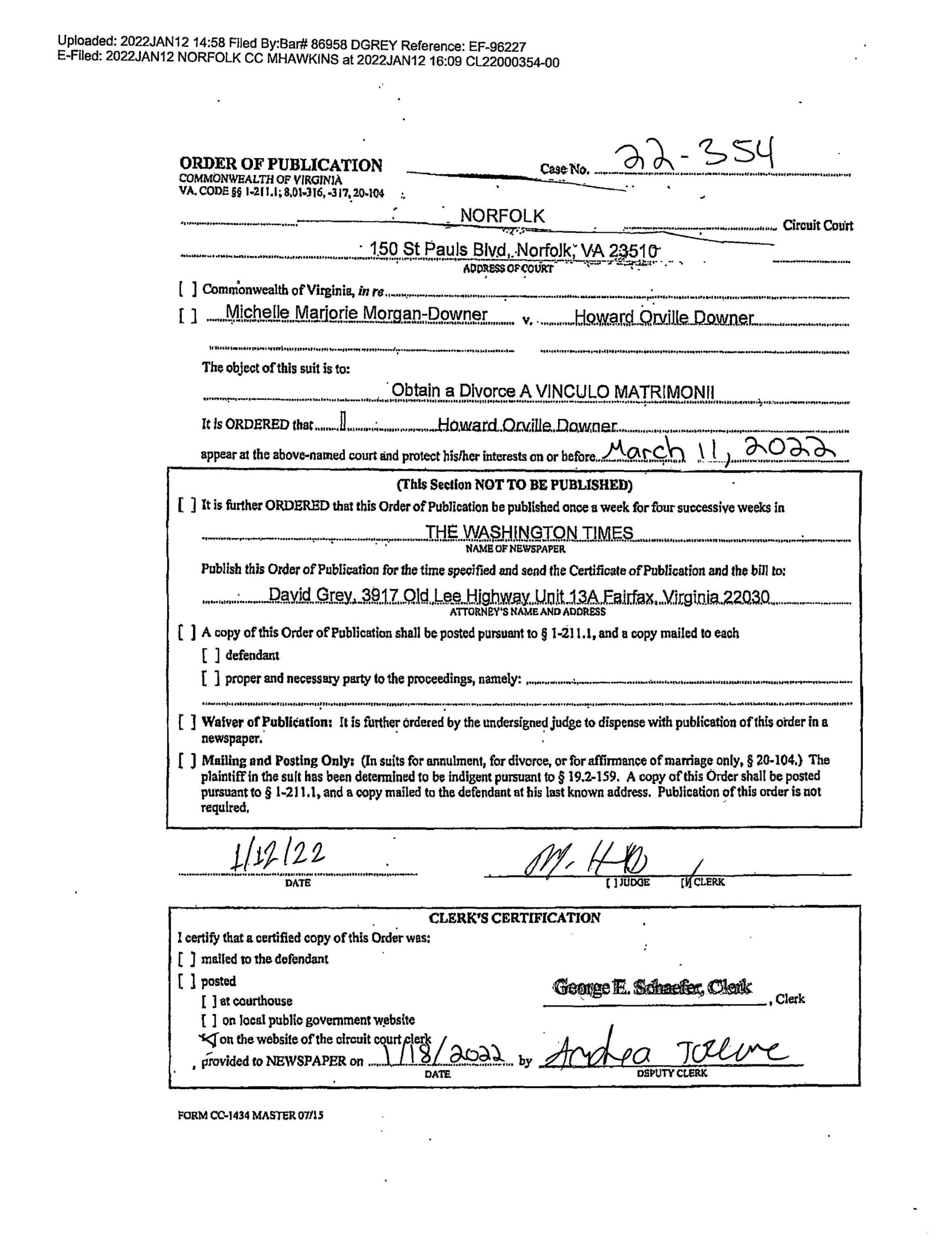 CL22-354 Order Of Publication