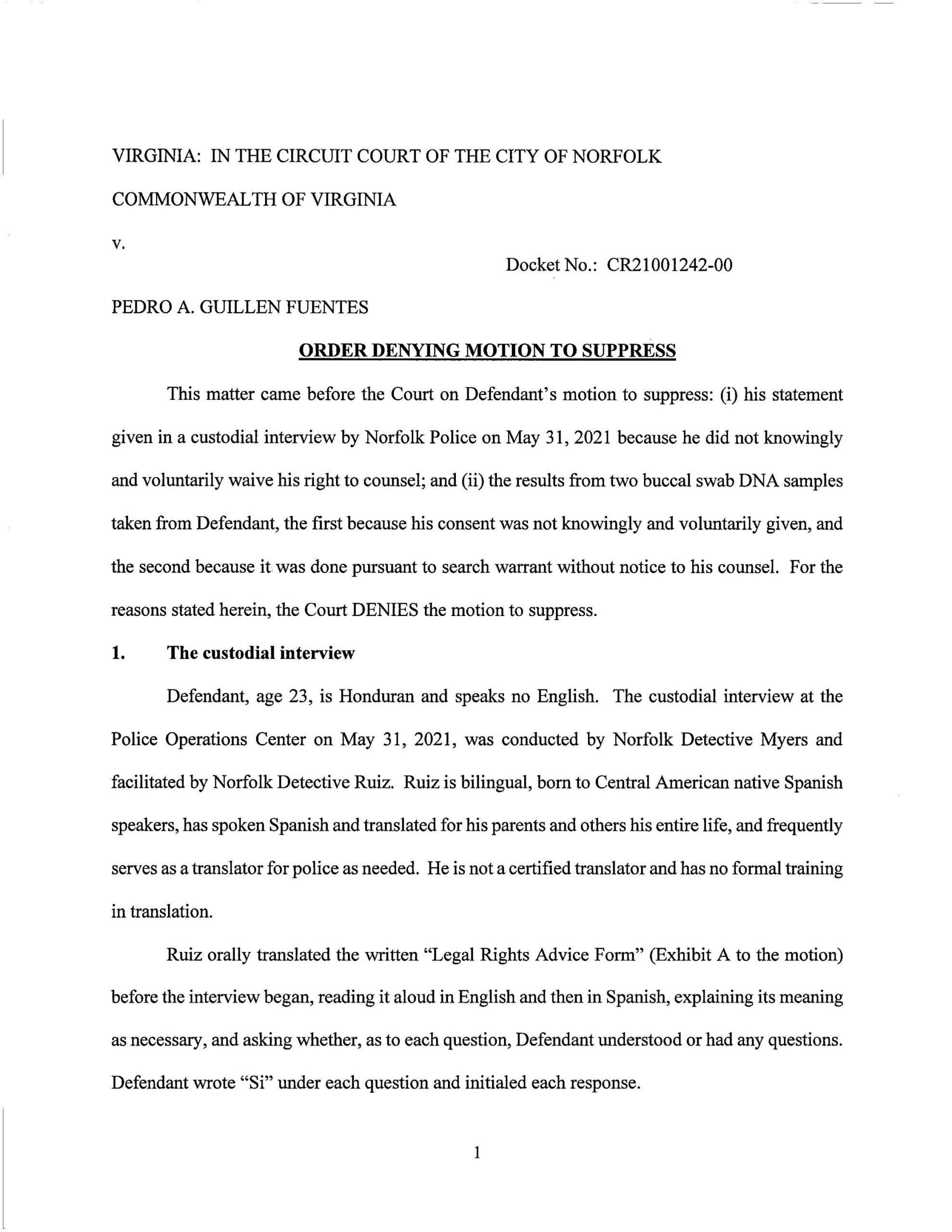 Commonwealth v. Pedro A. Guillen Fuentes