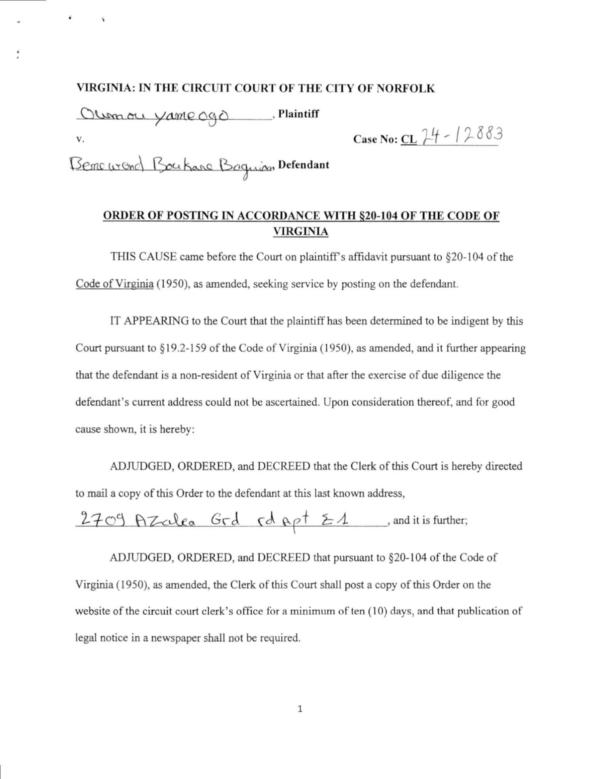 CL24-12883 Order of Posting